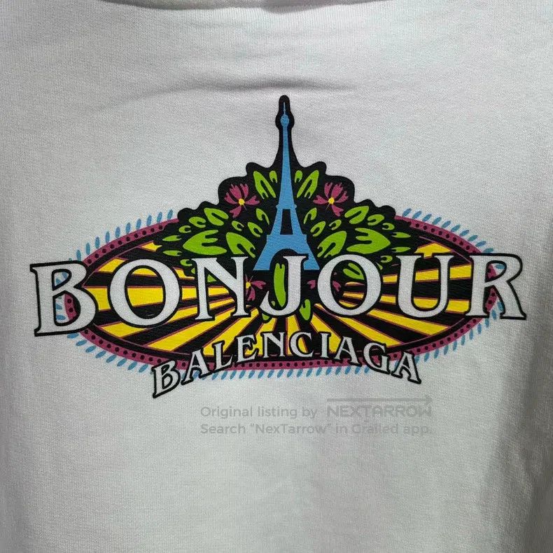 Balenciaga Balenciaga Eiffel Tower Logo White Hoodie Size US S / EU 44-46 / 1 - 4 Thumbnail