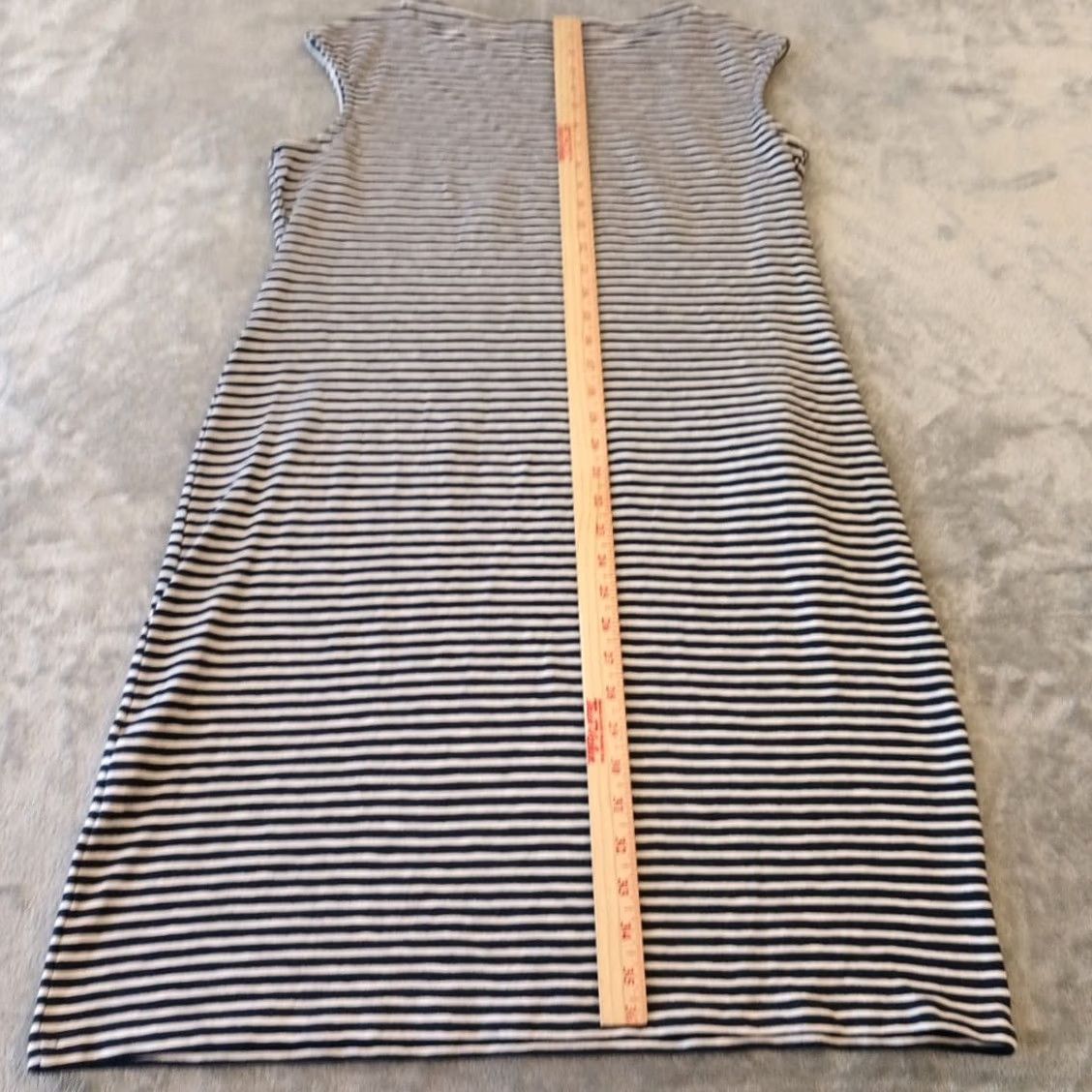 Vintage Chico's Shift Dress Knee Length Blue Striped Sleeveless Pullover Stretch Cotton Blend Casual Women Size 1 with Pockets Size XS / US 0-2 / IT 36-38 - 4 Thumbnail