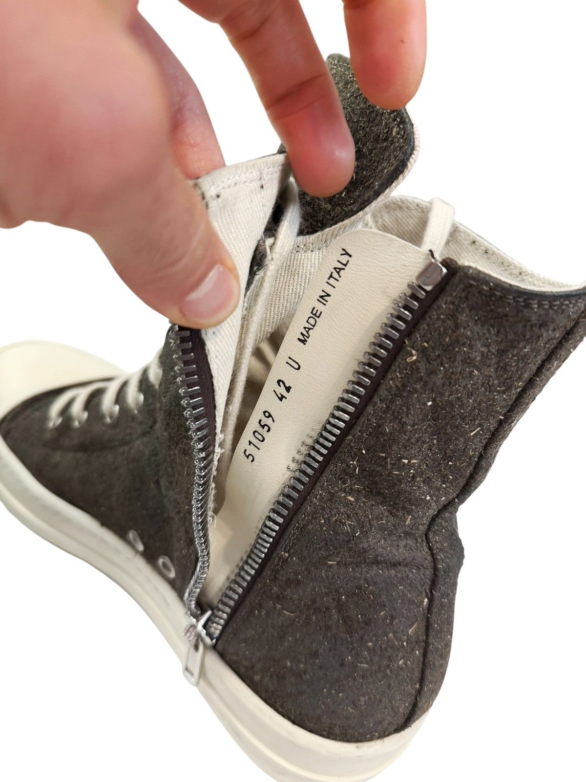 Rick Owens Drkshdw RARE Seaweed Fiber Coated High Brown Ramones Size US 9 / EU 42 - 5 Thumbnail