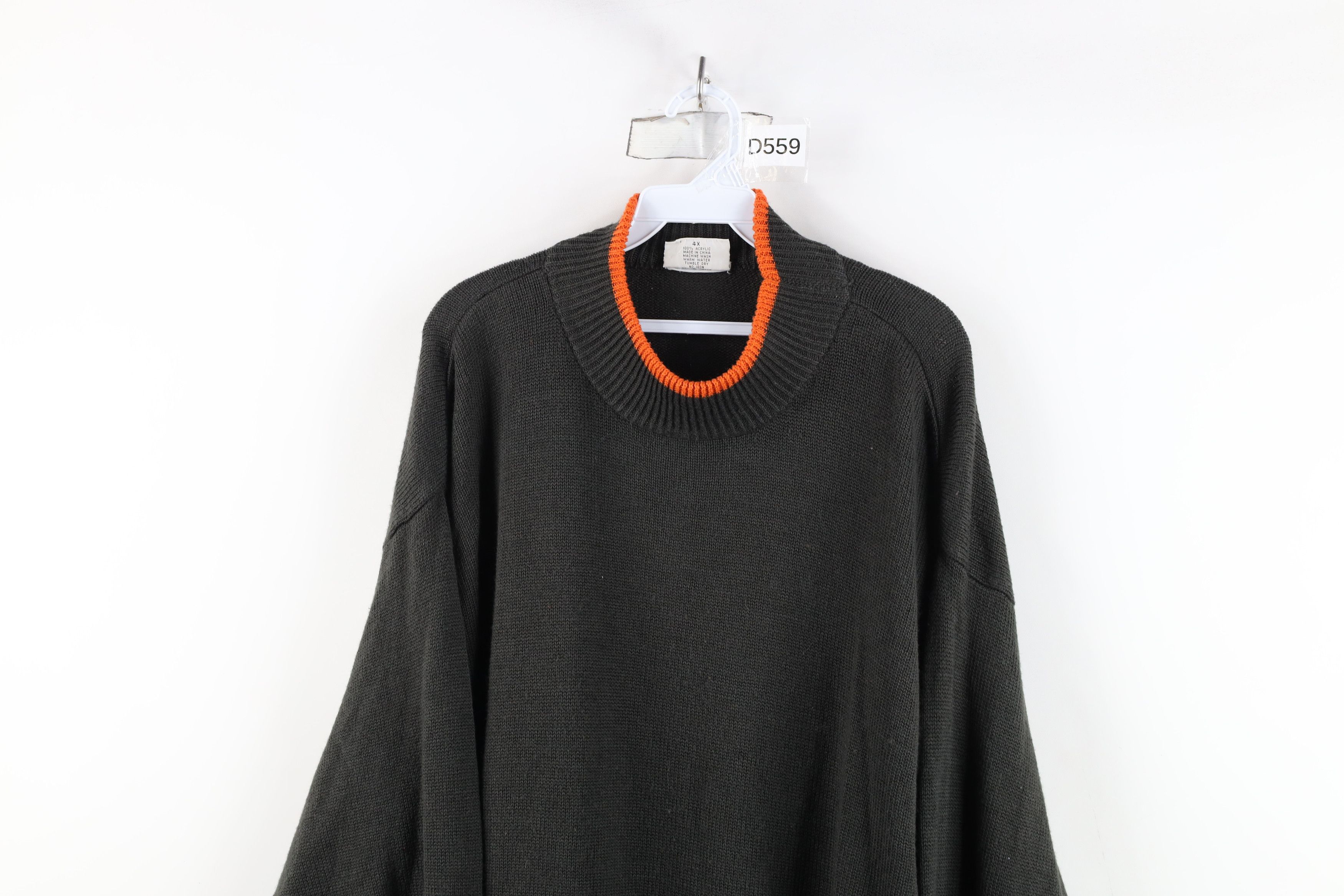 Vintage Vintage 90s Y2K Streetwear Fit Knit Mock Neck Sweater Gray Size US XXL / EU 58 / 5 - 2 Thumbnail