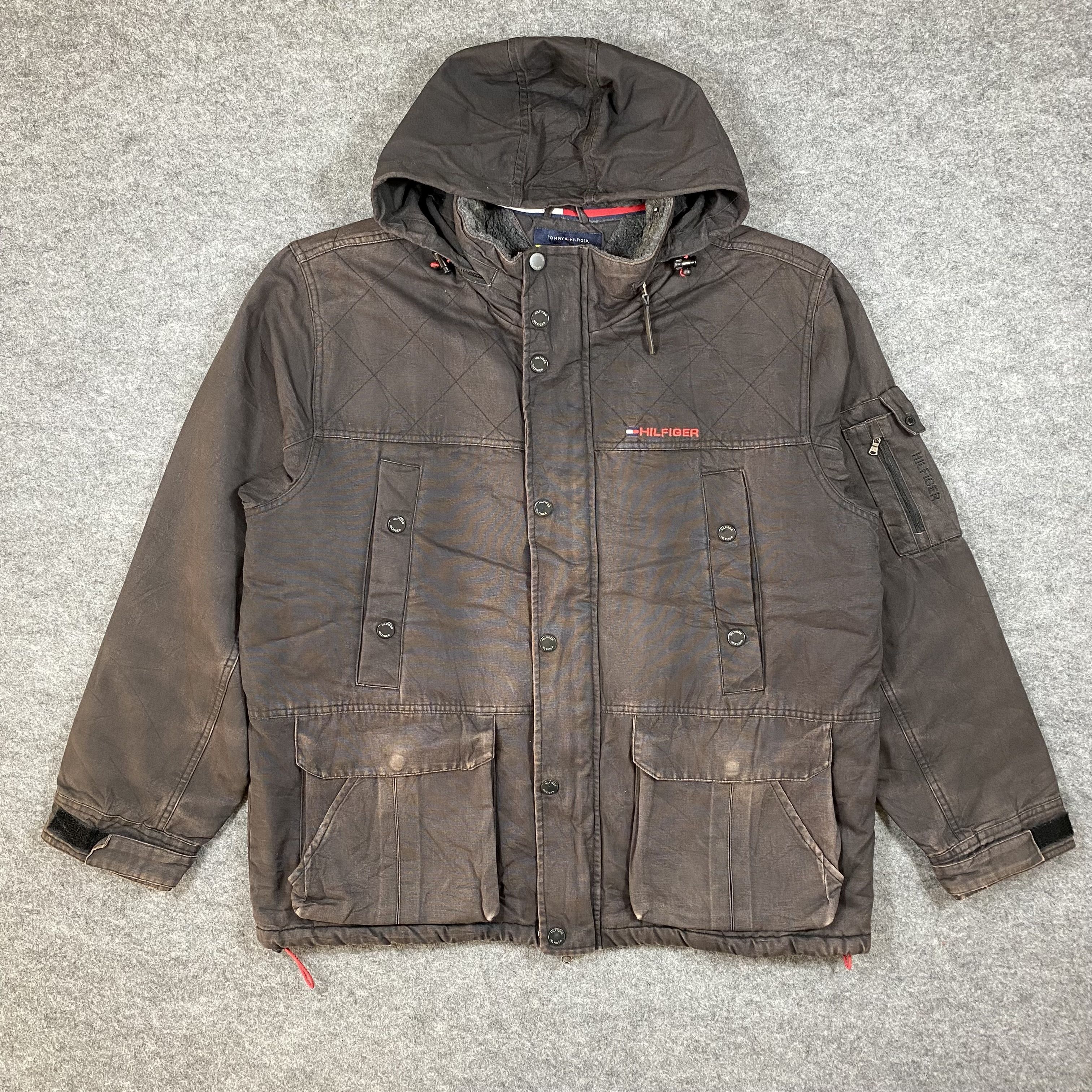 Tommy Hilfiger VTG Tommy Hilfiger Waxed Utility Hooded Field Jacket-J662 Size US XL / EU 56 / 4 - 1 Thumbnail