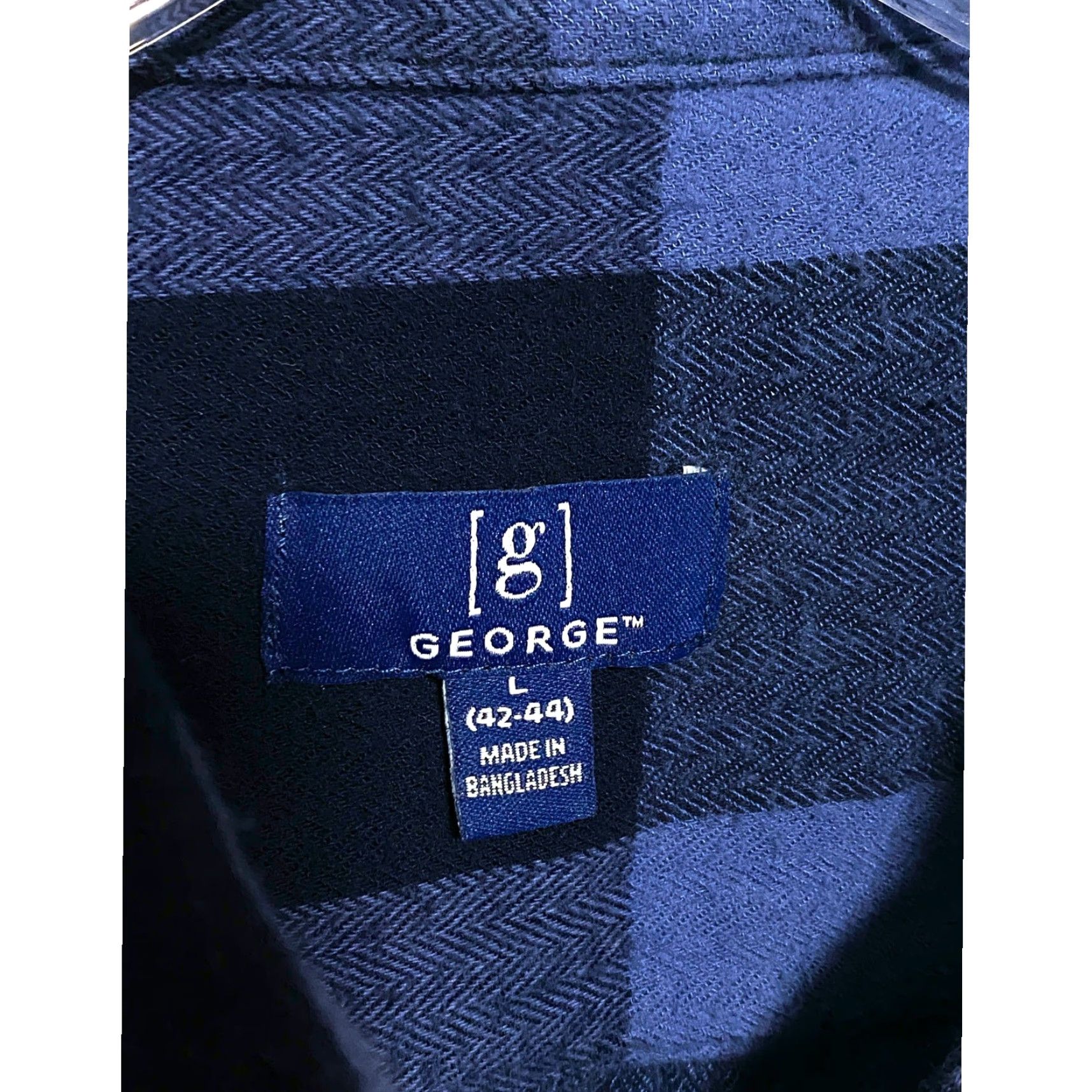 George George Buffalo Plaid Blue Flannel Button Shirt Mens L 42-44 Lumberjack Gorpcore Size US L / EU 52-54 / 3 - 5 Thumbnail