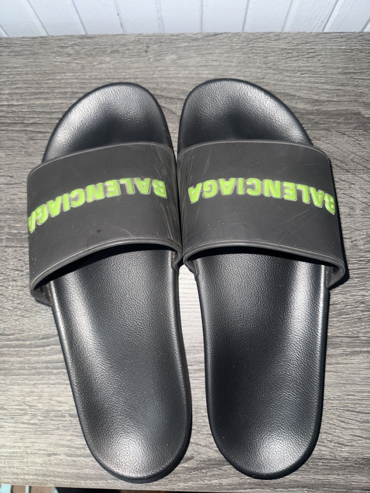 Balenciaga Balenciaga Black/Green Slides size 12 Size US 12 / EU 45 - 3 Thumbnail