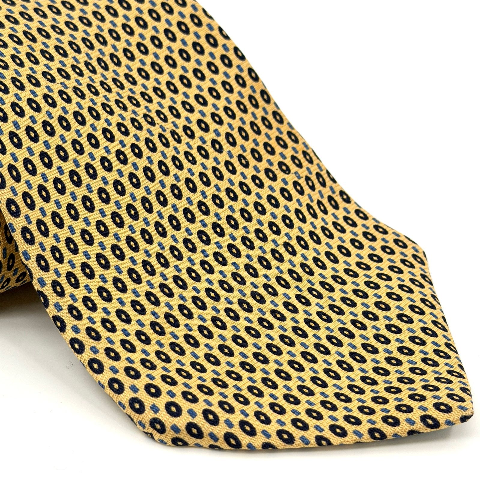Tommy Hilfiger Vintage 90s yellow and Blue Geometric 100% Silk Tie Size ONE SIZE - 2 Thumbnail
