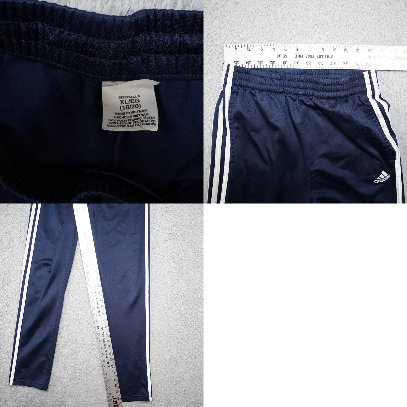 Adidas Adidas Track Pants Womens XL 18/20 Blue White Drawstring Pockets Regular Pants Size 40" / US 18 - 8 Thumbnail