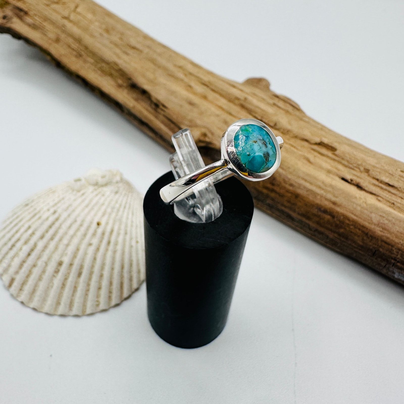The Unbranded Brand Sterling Silver Genuine Turquoise Ring, Boho Ring Size ONE SIZE - 4 Thumbnail