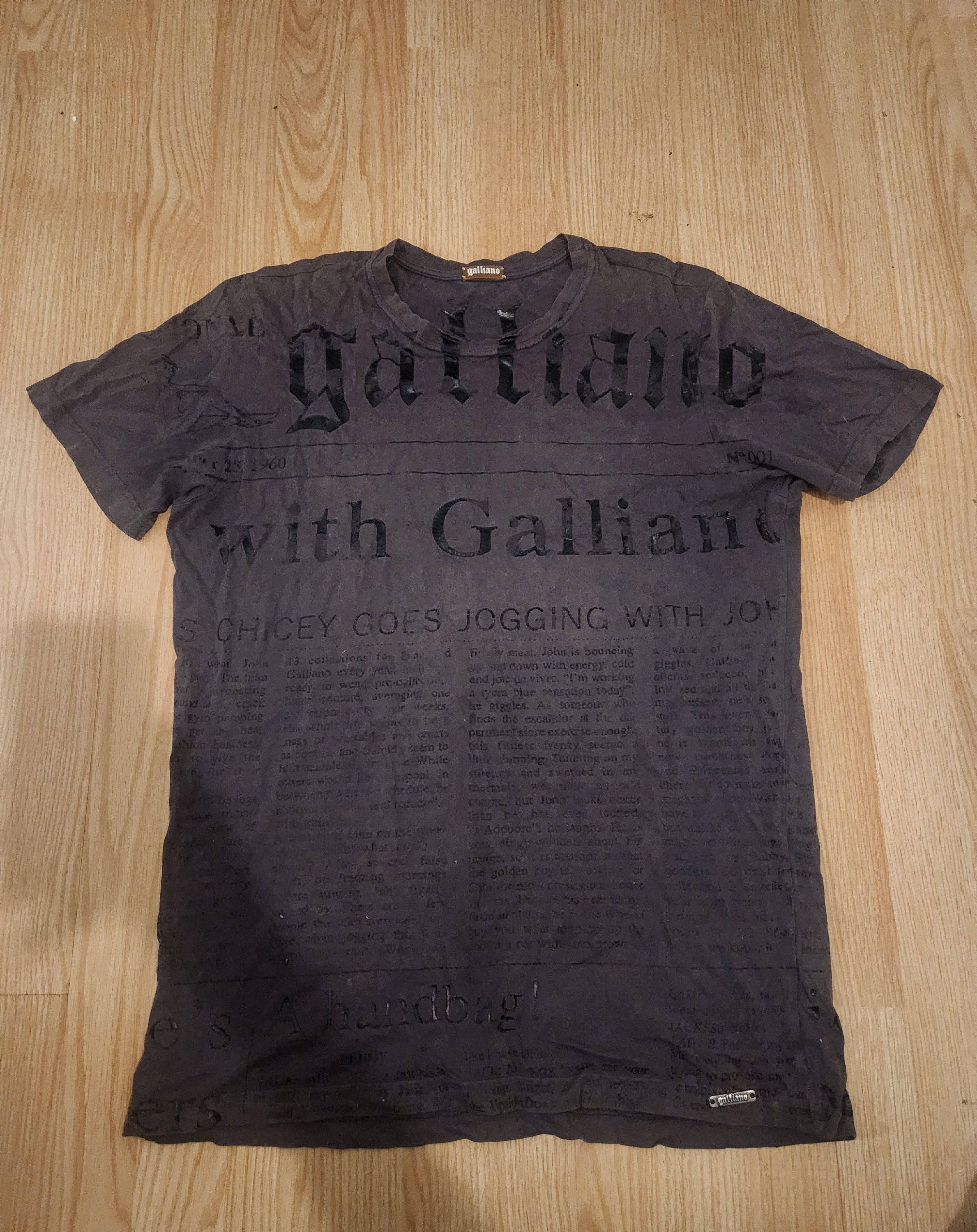 John Galliano John Galliano Gazette Newsprint t shirt | Grailed