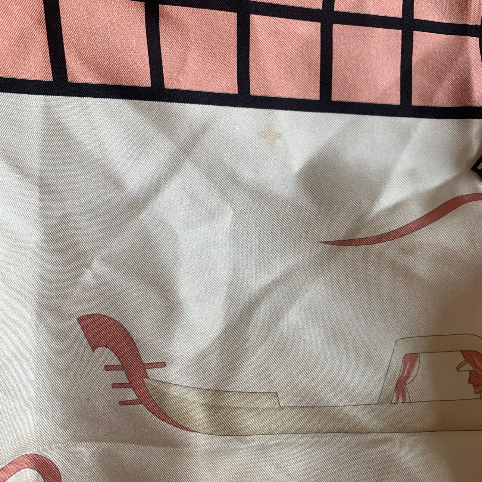 Bvlgari Bvlgari Scarf Silk Windowpane Border Gondola Print White Pin Size ONE SIZE - 5 Thumbnail