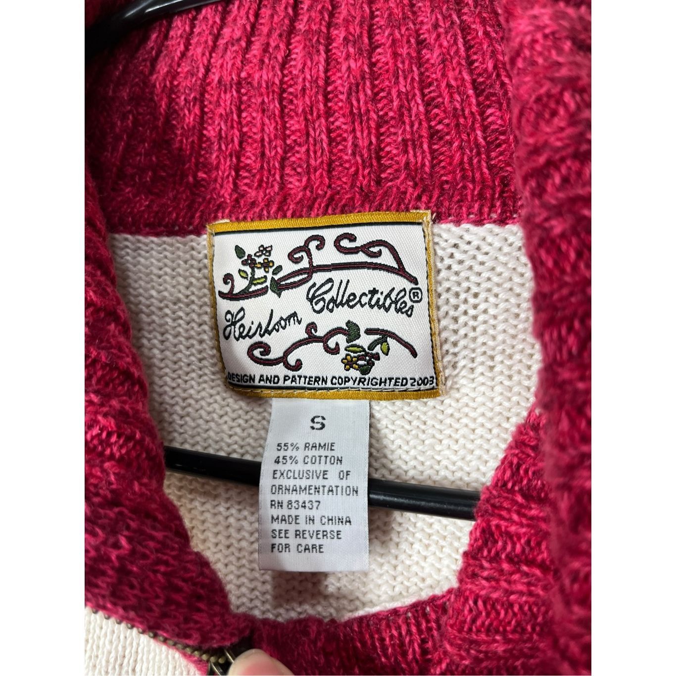 Other Vintage Heirloom Collectibles Cardigan Sweater Zip Up Red Fa Size S / US 4 / IT 40 - 6 Thumbnail