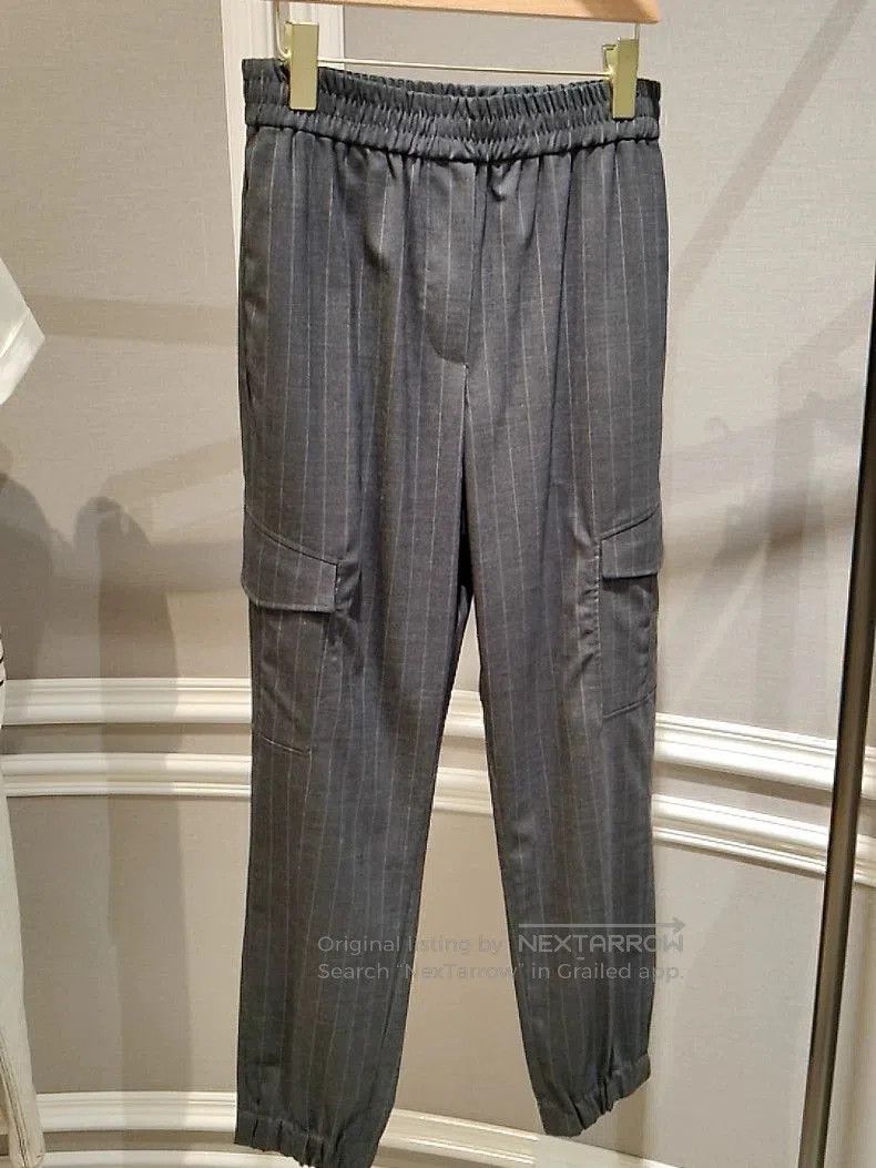 Brunello Cucinelli Brunello Cucinelli Gray Striped Cargo Pants. Size US 28 / EU 44 - 1 Thumbnail