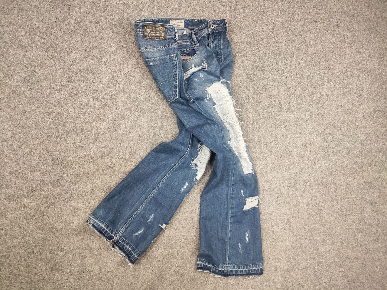 If Six Was Nine × Le Grande Bleu (L.G.B.) × Vintage Vintage Diesel If Six Was Nine style Distressed Flared Jeans Size US 30 / EU 46 - 12 Thumbnail