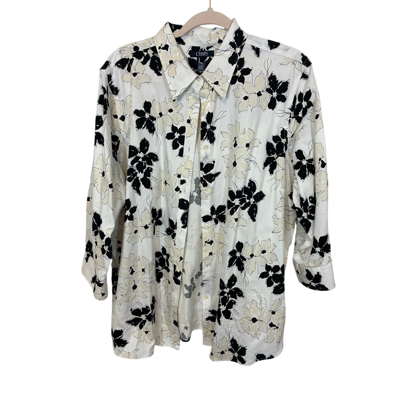 Chaps Chaps floral long sleeve button down top bohemian 1x Size XL / US 12-14 / IT 48-50 - 1 Thumbnail