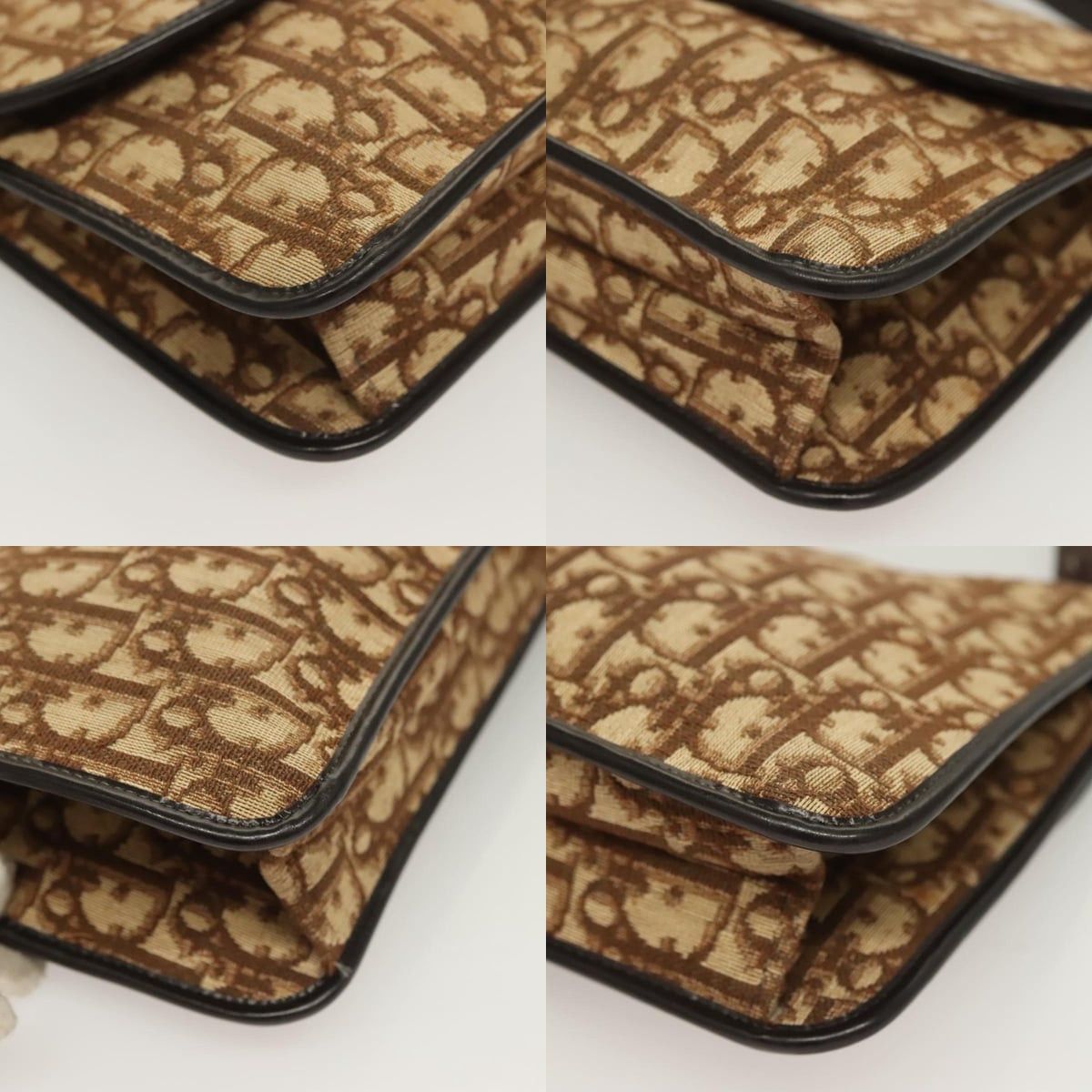 Dior DIOR Trotter Canvas Shoulder Bag Brown Gold Size ONE SIZE - 10 Thumbnail