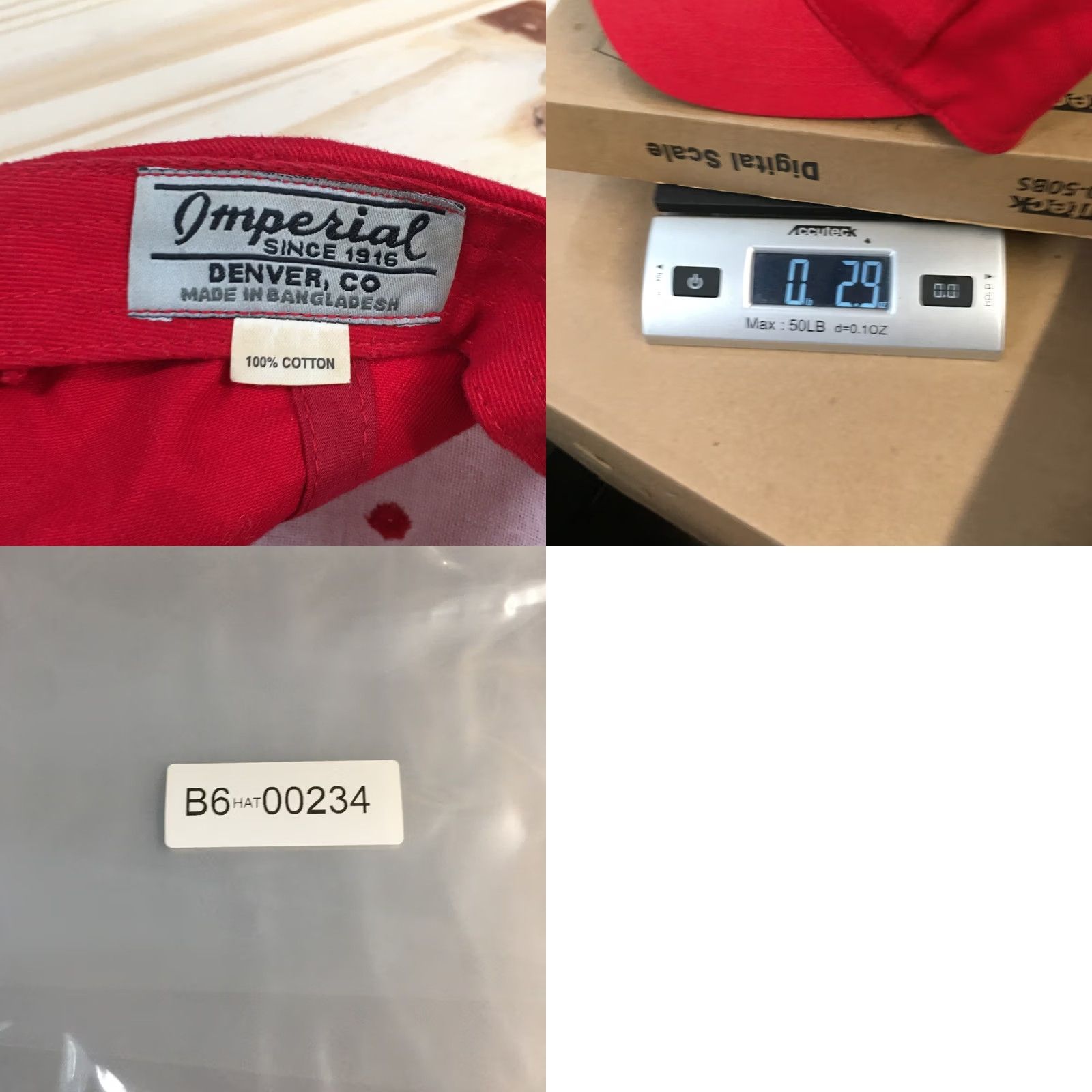 Imperial Imperial Canyon Baseball Cap Hat Cotton Embroidered Logo Red White One Size Mens Cap Size ONE SIZE - 9 Thumbnail
