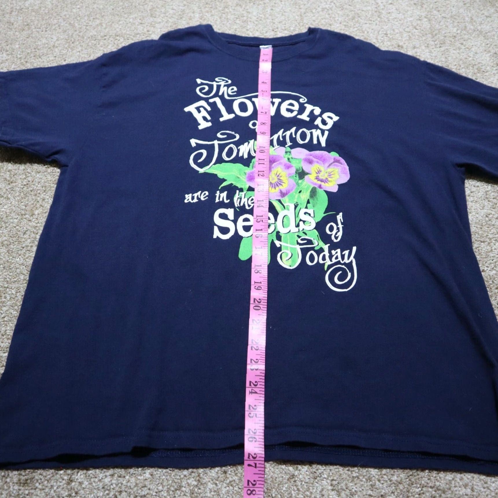 Vintage Shirt The Flowers Of The Tomorrows Are In The Seeds Of Today T-Shirt Adult XL Blue Flowers Of The Tomorrows Are In The Seeds Of Today Womens Size XL / US 12-14 / IT 48-50 - 5 Thumbnail