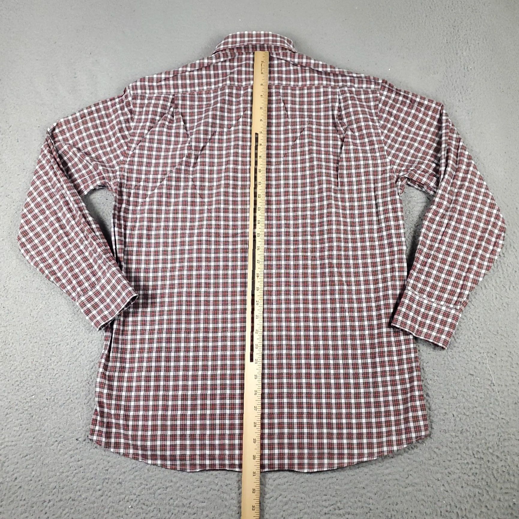 Tommy Hilfiger Tommy Hilfiger Shirt Mens 15.5 Red Plaid Dress Button Up Long Sleeve Size 40R - 3 Thumbnail