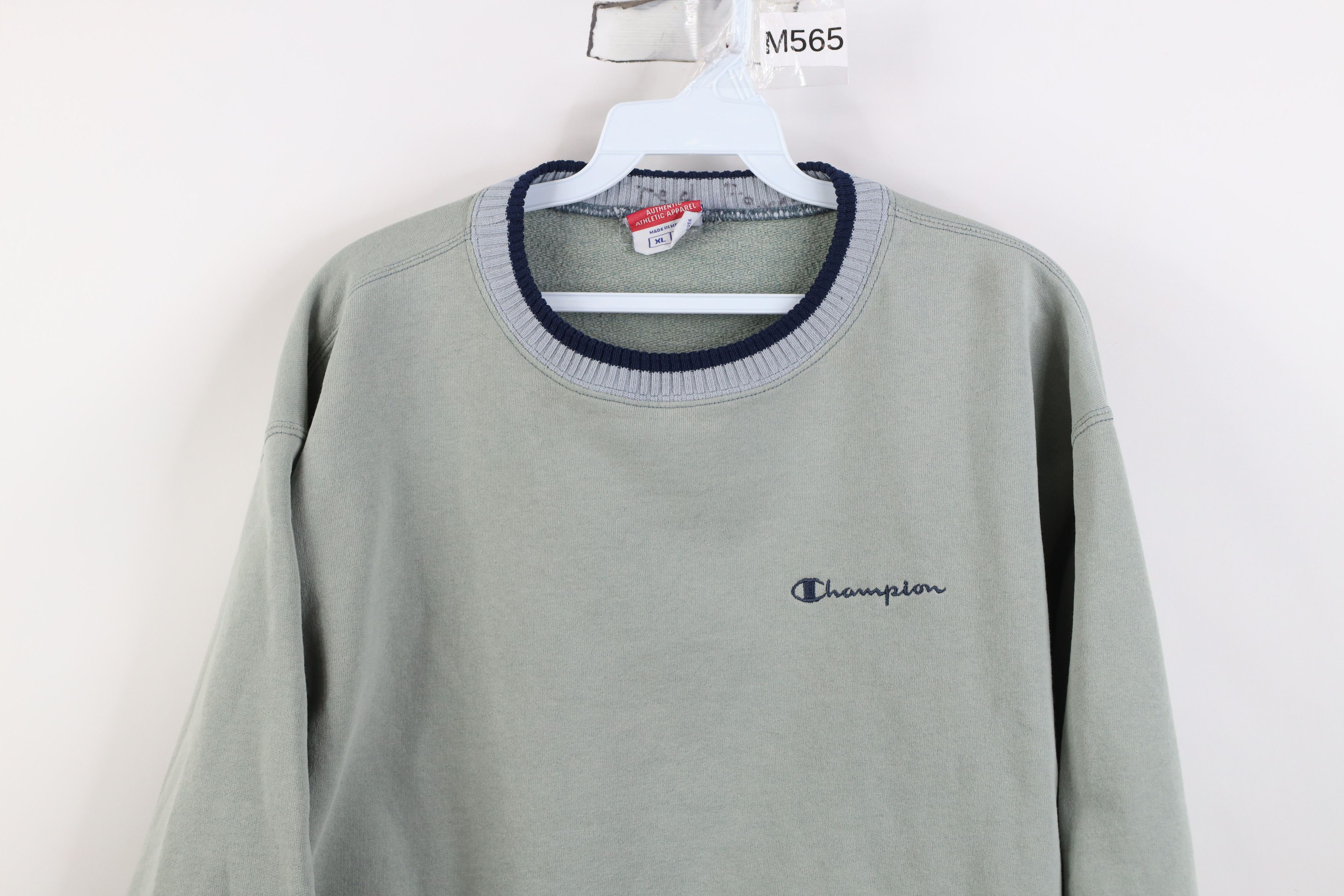 Champion Vintage 90s Champion Spell Crewneck Sweatshirt Light Green Size US XL / EU 56 / 4 - 2 Thumbnail