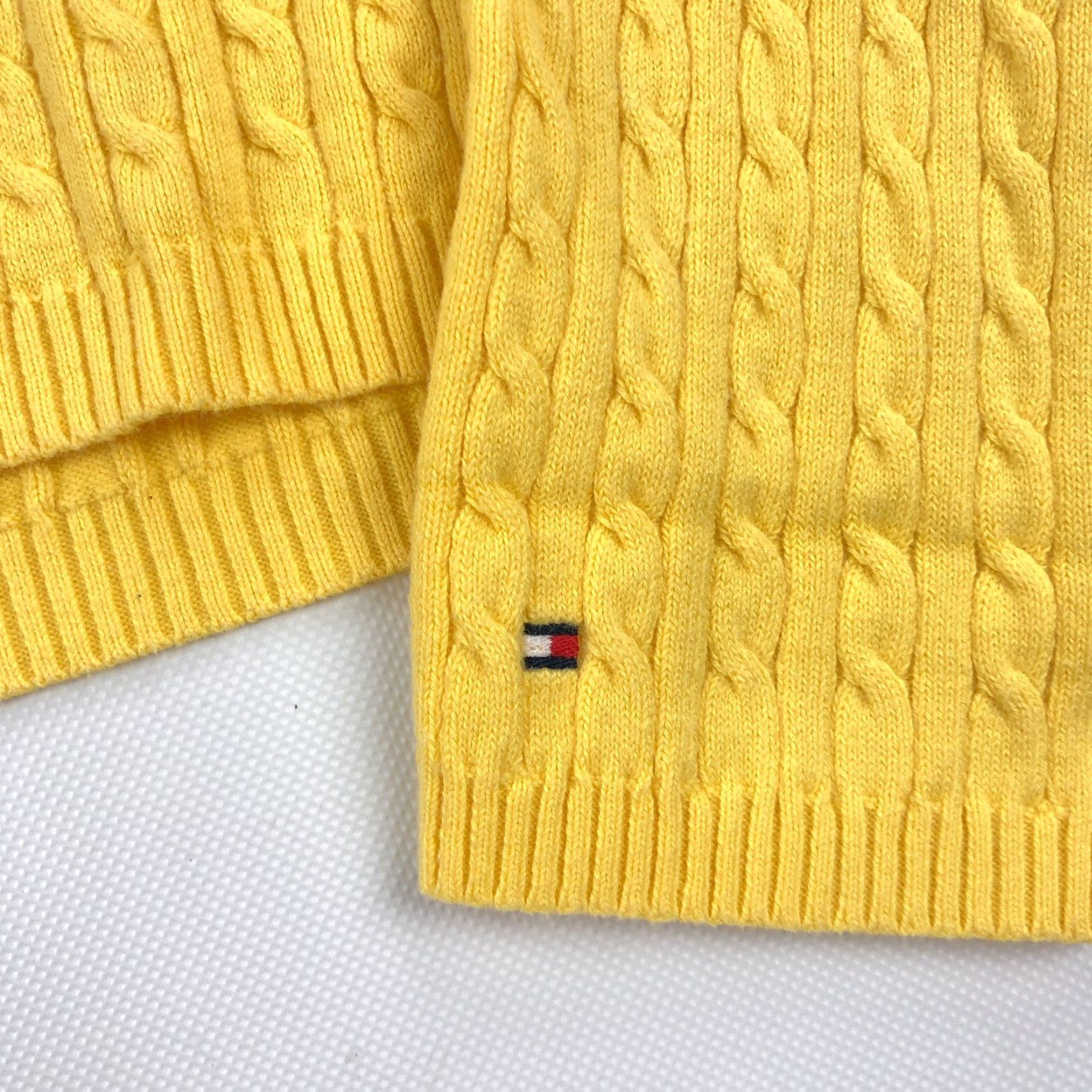 Tommy Hilfiger Tommy Hilfiger Sweater Womens Large Cable Knit Yellow Tennis Preppy Y2K Vintage No Size L / US 10 / IT 46 - 4 Thumbnail