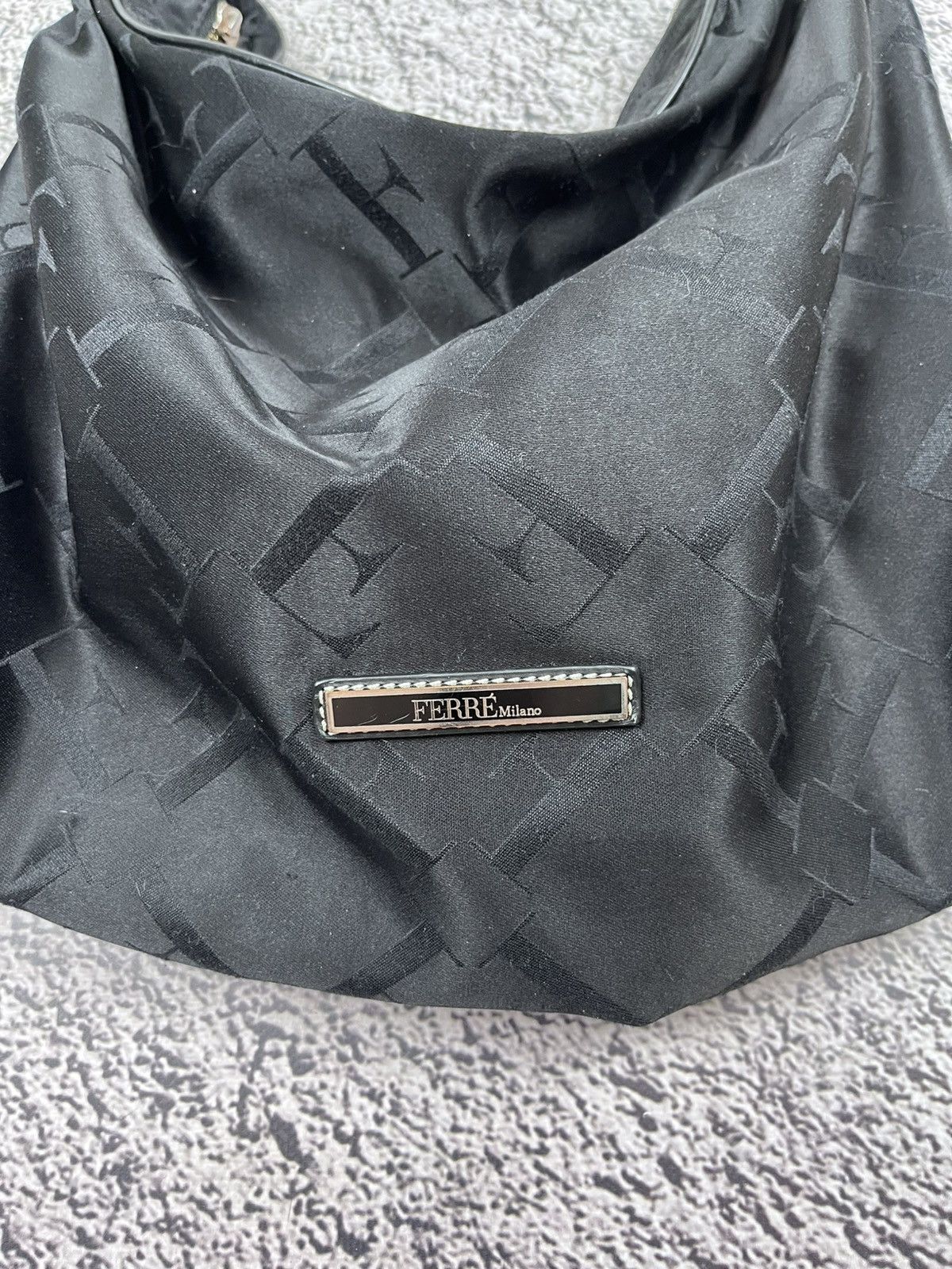Gianfranco Ferre Vintage Ferre Milano F Monogrammed Logo Hobo Bag Gothic Size ONE SIZE - 2 Thumbnail