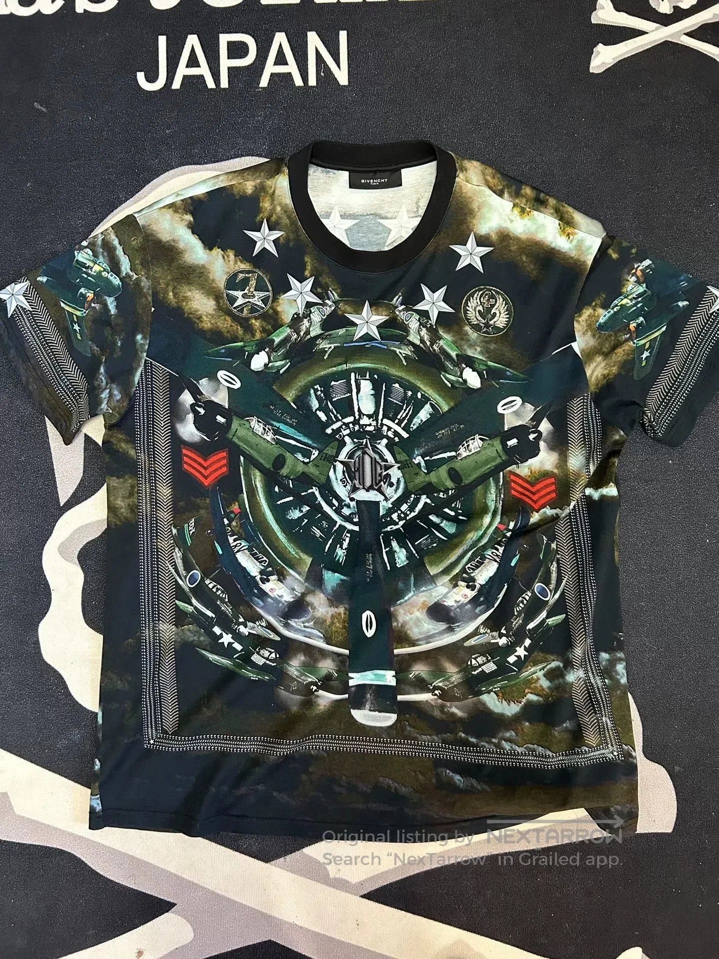 Givenchy Givenchy Green Airplane Short Sleeve T-shirt. Size US S / EU 44-46 / 1 - 2 Thumbnail