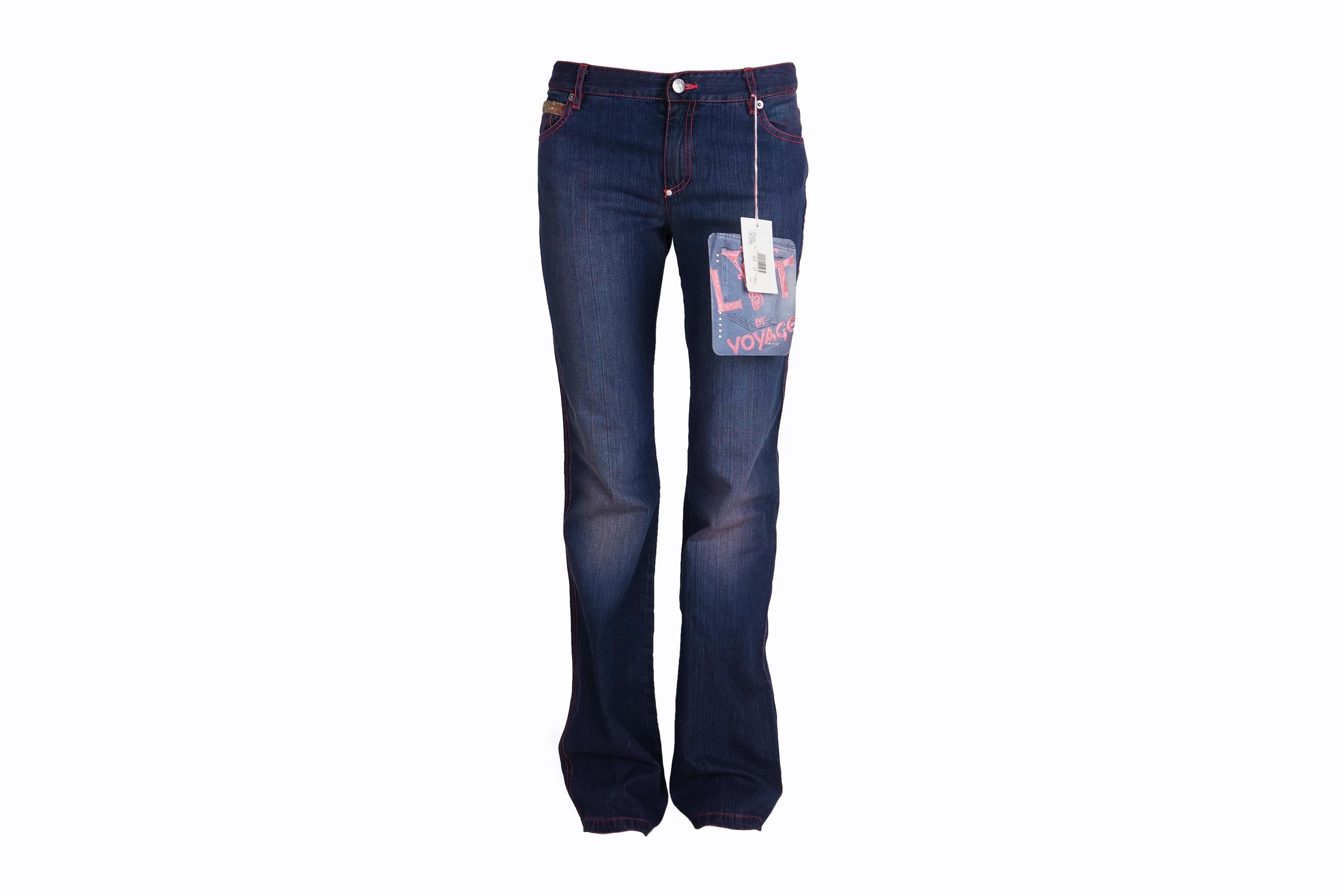 Voyage LT by Voyage Passion Jeans Print Logo Rhinestones Low Rise Size 27" / US 4 / IT 40 - 5 Thumbnail