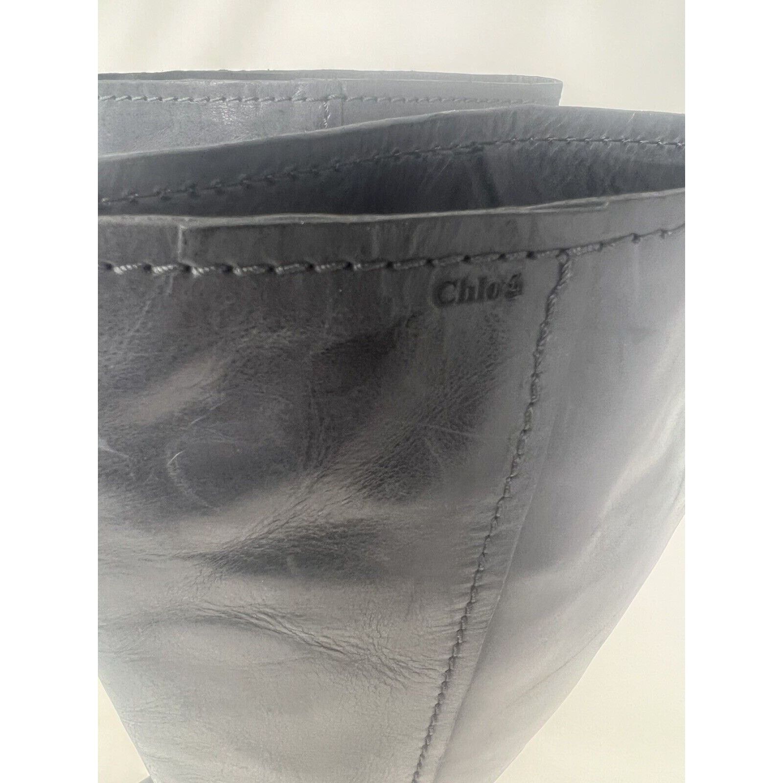 Chloe CHLOE Black Leather Wooden Heel Tall Boots, Size 39 Italy Size US 8.5 / IT 38.5 - 4 Thumbnail