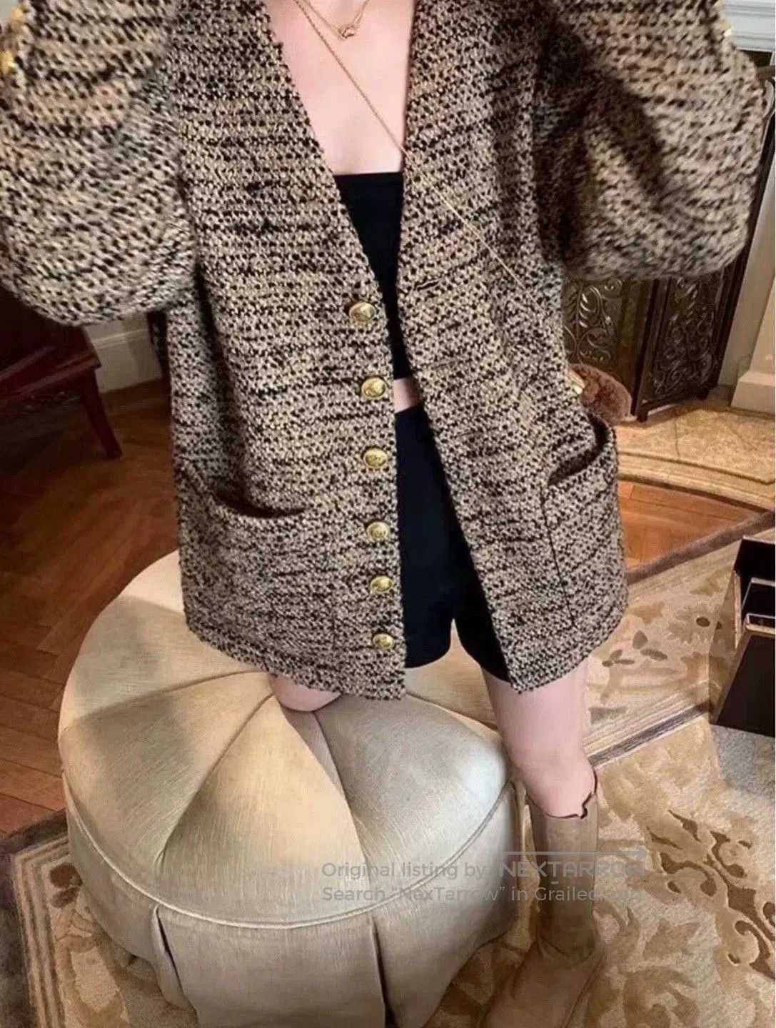 Celine Celine Brown Gold Buckle Long Women's Coat. Size S / US 4 / IT 40 - 9 Thumbnail