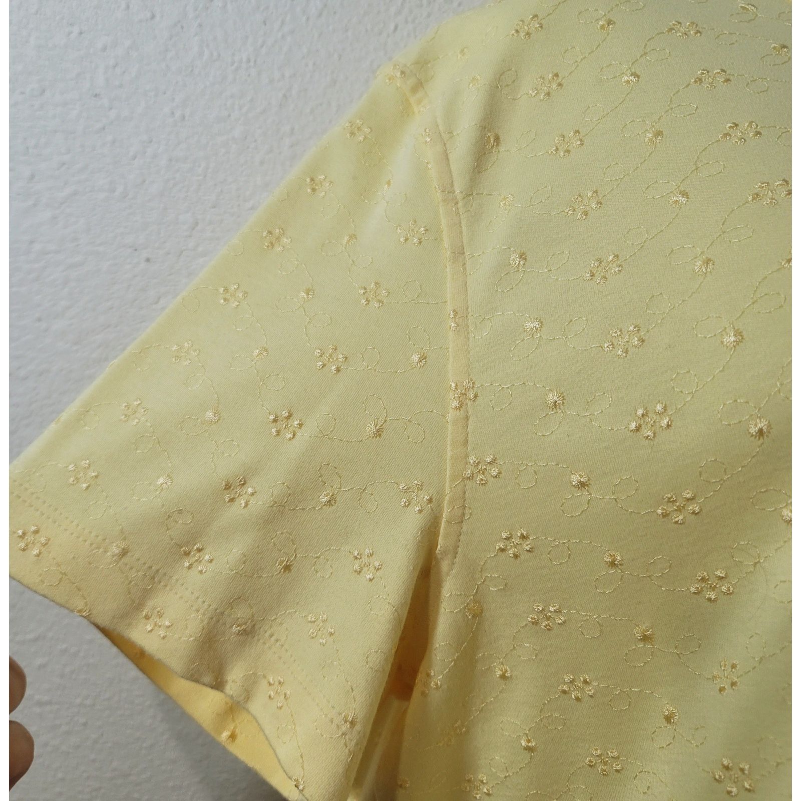 Other Draper's & Damon's Yellow Embroidered Floral Top PXL NWOT Size XL / US 12-14 / IT 48-50 - 6 Thumbnail