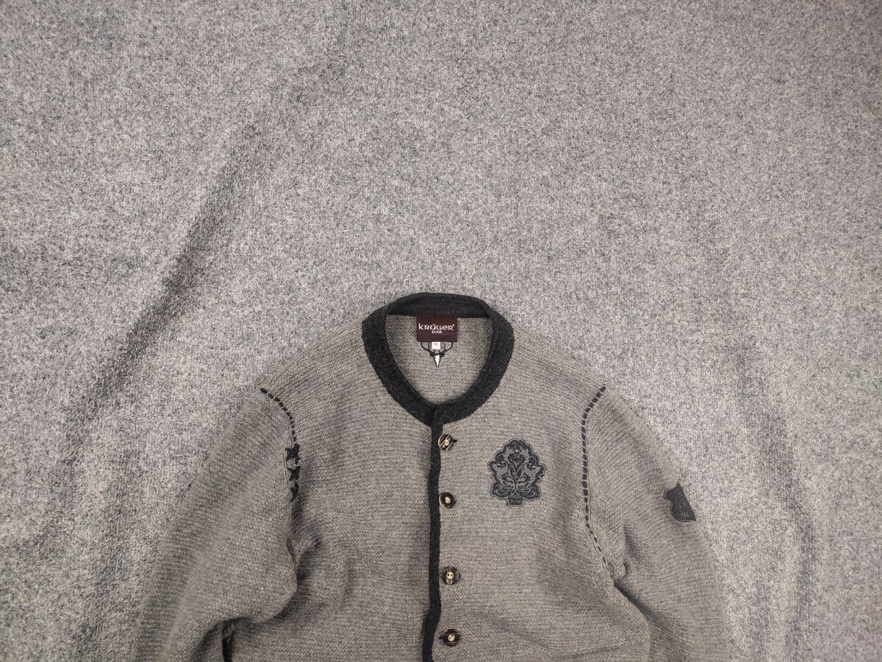 Vintage Krüger Dirndl wool cardigan traditional logo Vintage Size US L / EU 52-54 / 3 - 1 Thumbnail