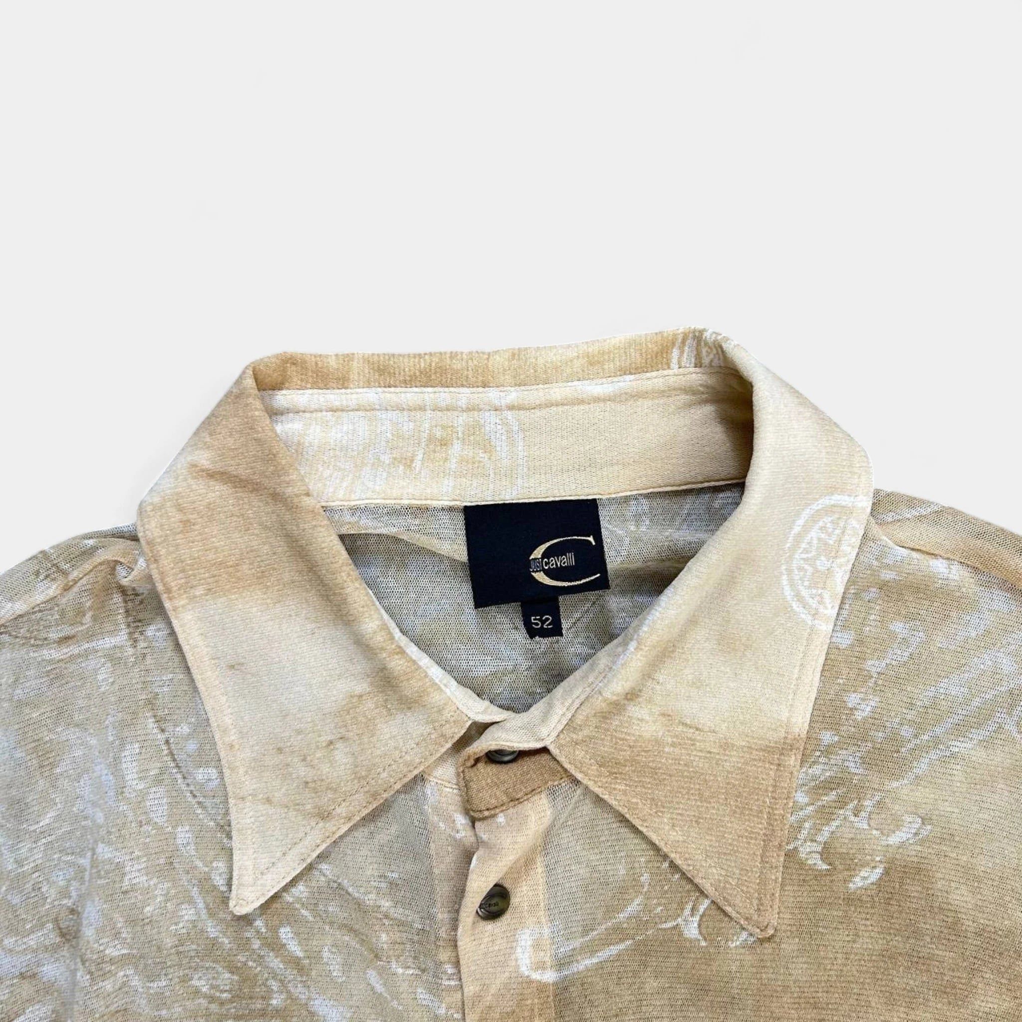 Just Cavalli Just Cavalli Bandana Yellow Mesh Shirt Size US L / EU 52-54 / 3 - 4 Thumbnail