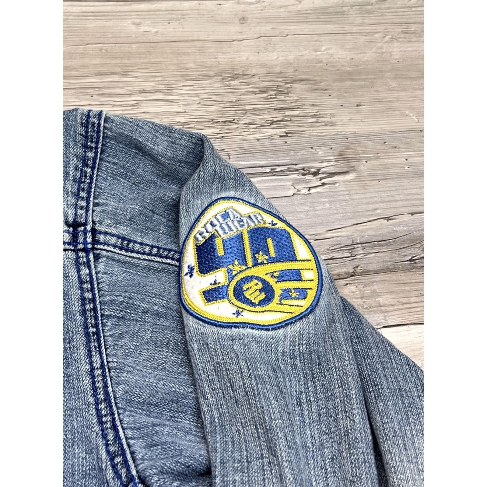 Rocawear Rocawear Denim Jacket Hip Hop Vintage Y2K Embroidered Patches Logo Mid-Length S/M Men Blue Jacket Size US S / EU 44-46 / 1 - 4 Thumbnail