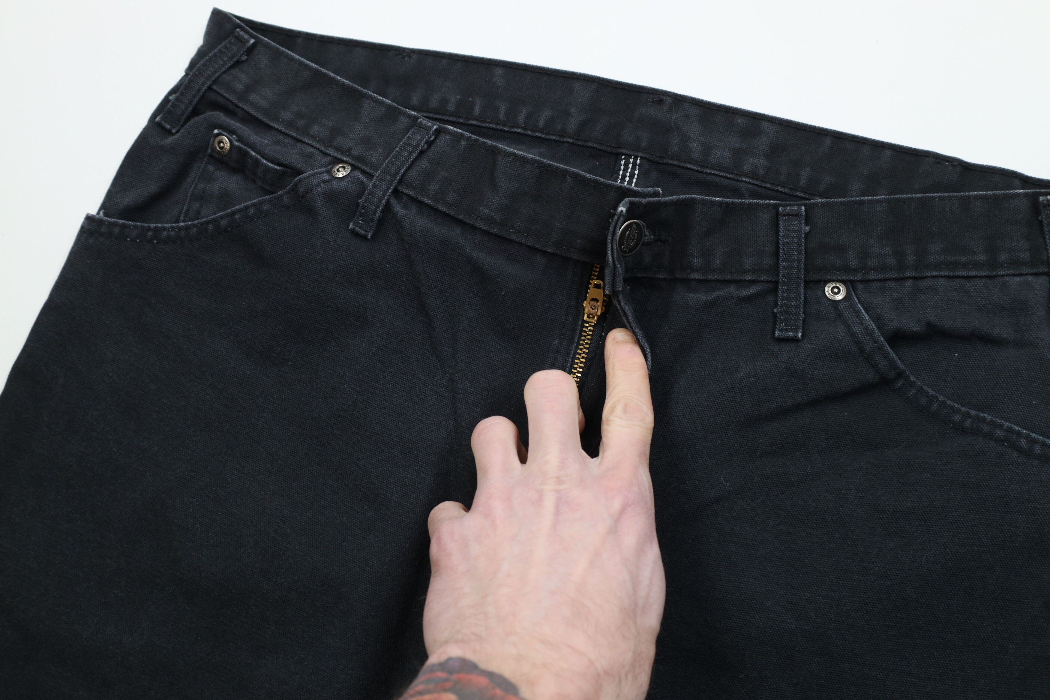 Dickies Vintage 90s Y2K Dickies Heavy Wide Leg Dungaree Pants Black Size US 36 / EU 52 - 7 Thumbnail