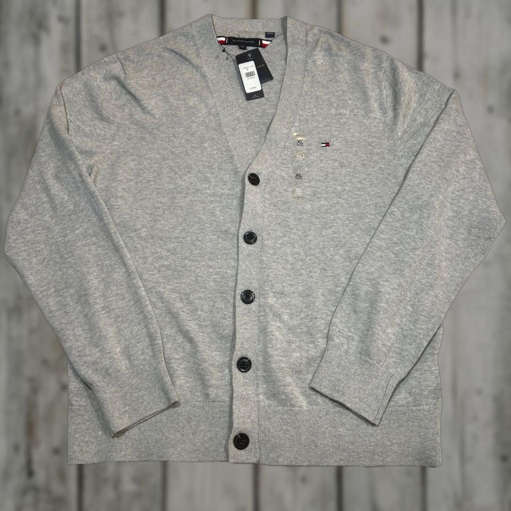 Tommy Hilfiger Tommy Hilfiger Cardigan Sweater Men XL Button Grey Cotton Preppy Dad NWT Size US XL / EU 56 / 4 - 1 Thumbnail