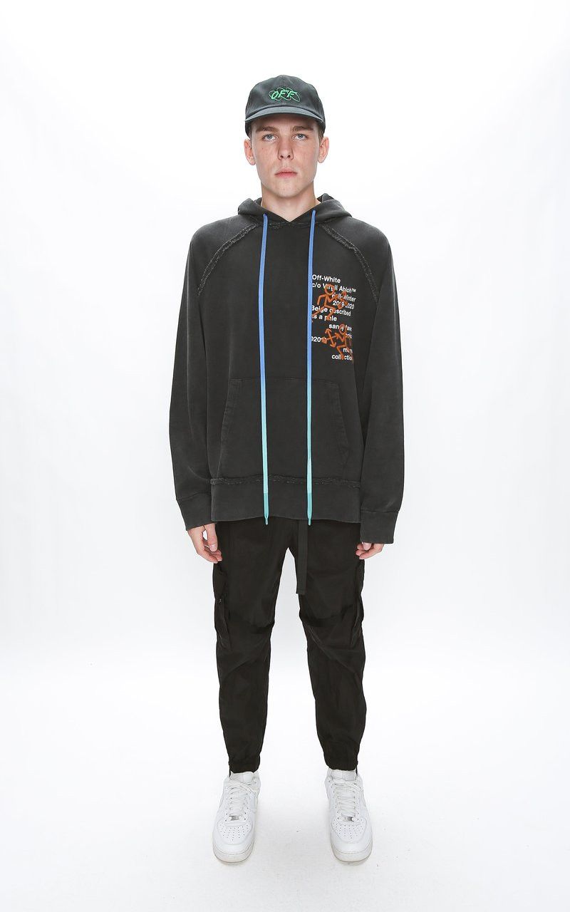 Off-White Washed Black Pictogram Incompiuto Oversized Logo Hoodie Size M / US 6-8 / IT 42-44 - 3 Thumbnail