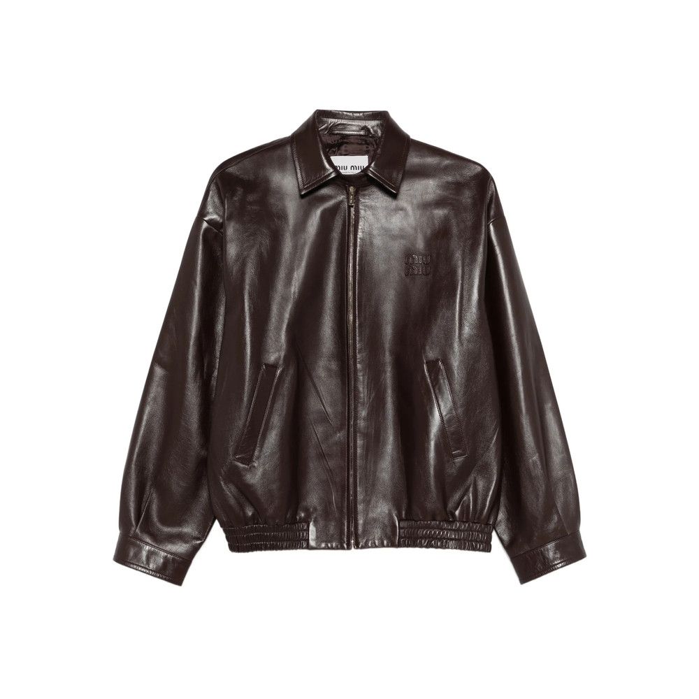 Miu Miu Miu Miu BROWN Jackets - Leather Jackets Size S / US 4 / IT 40 - 1 Thumbnail