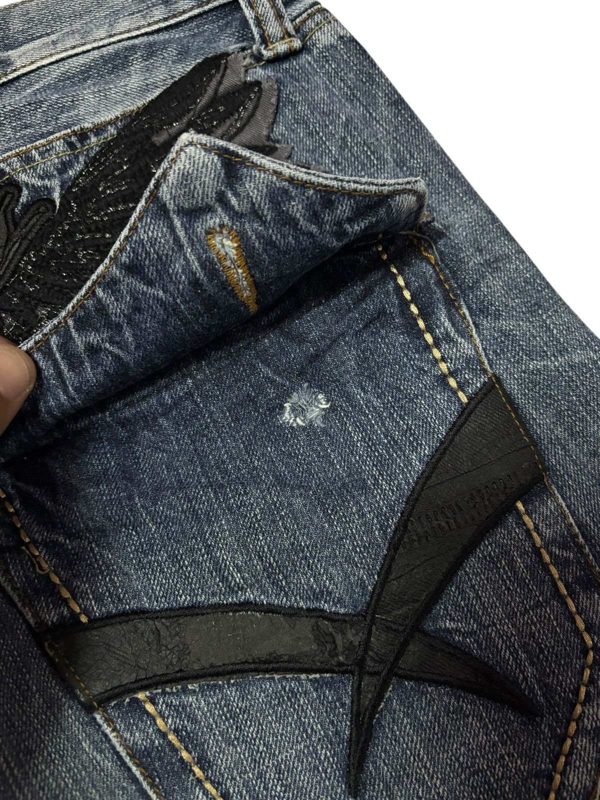 Japanese Brand Vtg Oririn Japan Whisker Faded Punk Jeans Size US 34 / EU 50 - 10 Thumbnail