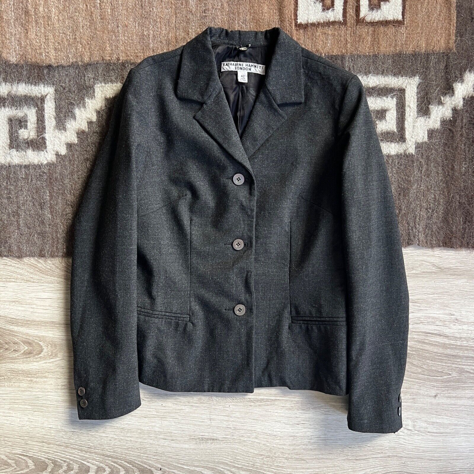 Katharine Hamnett London Katharine Hamnett Vintage Wool Blazer Jacket 8859AC Size S / US 4 / IT 40 - 3 Thumbnail