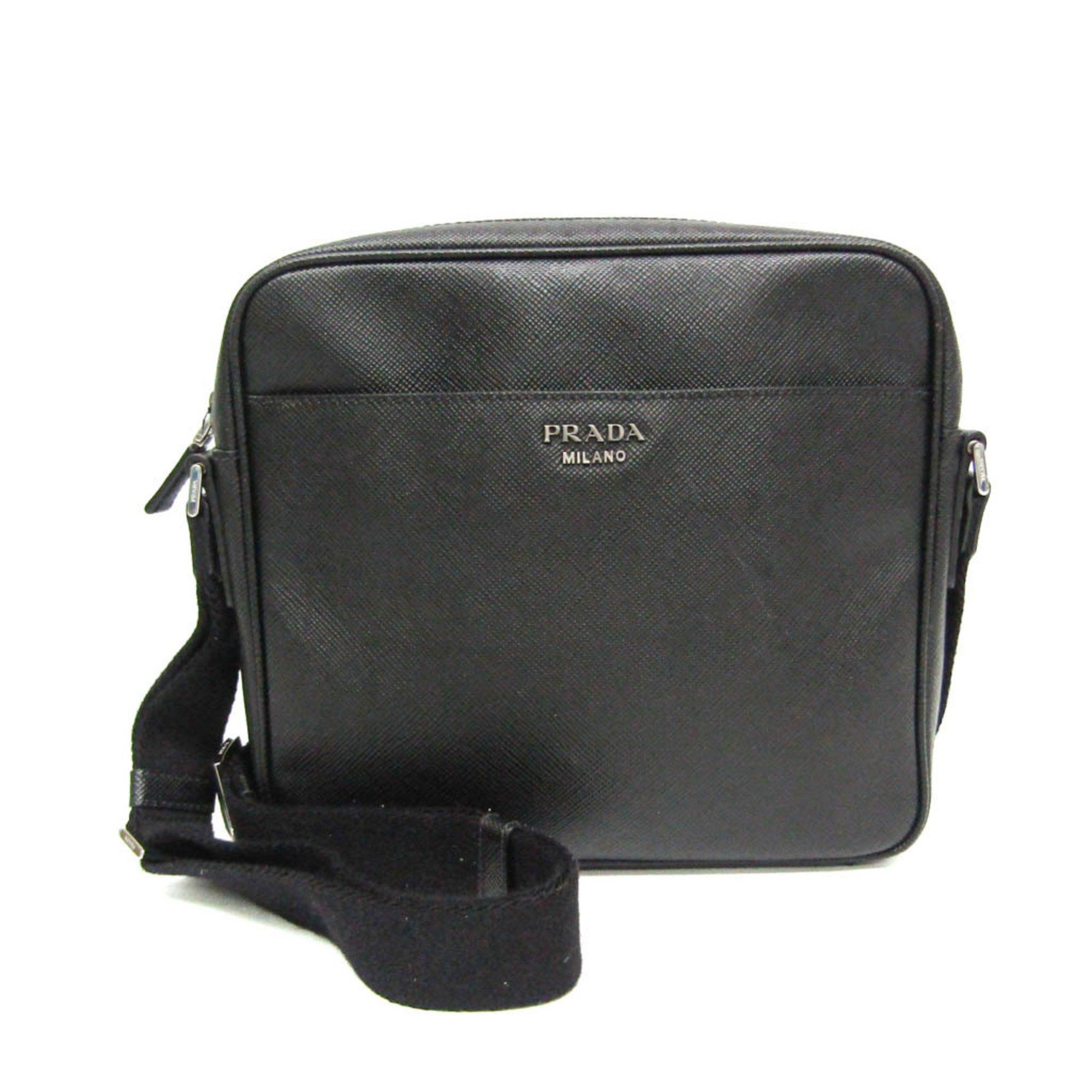 Prada Prada Saffiano Men's Leather Shoulder Bag Black Size ONE SIZE - 1 Thumbnail