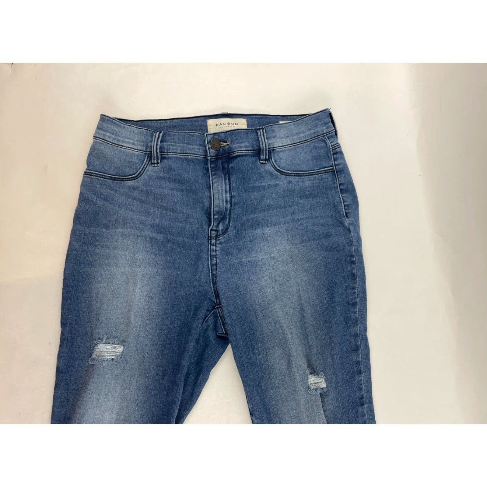 Pacsun PacSun Jeans Women's 27 Blue Denim High Rise Ankle Legging Frayed Hem Jeans Regular Inseam 26" Medium Wash Womens Size 27" / US 4 / IT 40 - 3 Thumbnail