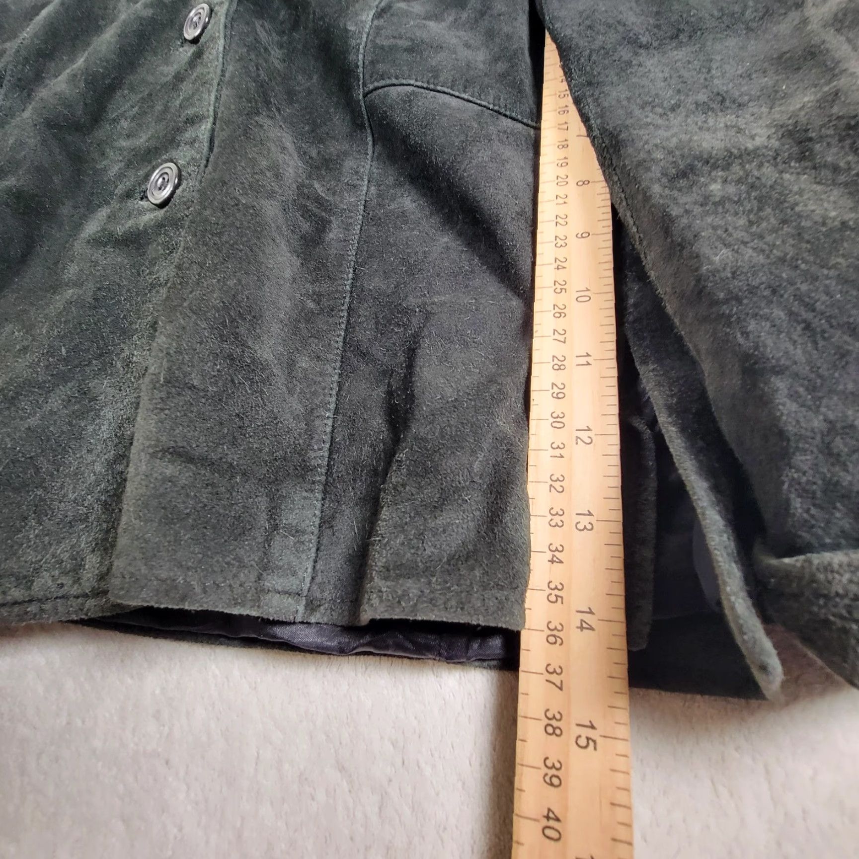 Liz Claiborne Liz Claiborne Blazer Jacket Women's PS Petite Black Suede Mid-Length Button Long Sleeve Lined Polyester City Casual Workwear Fall Winter Size S / US 4 / IT 40 - 5 Thumbnail