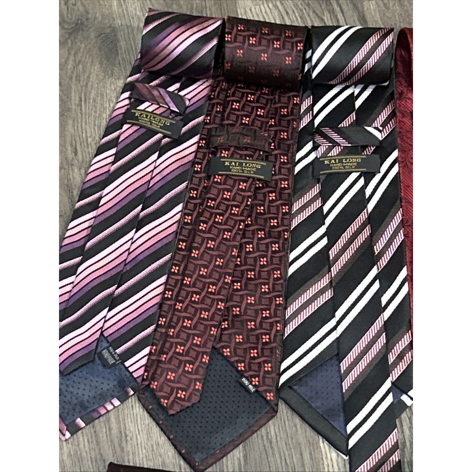 Kai Lot Of 21 Kai Long 100% Silk Ties Various Colors & Patterns Size ONE SIZE - 6 Thumbnail