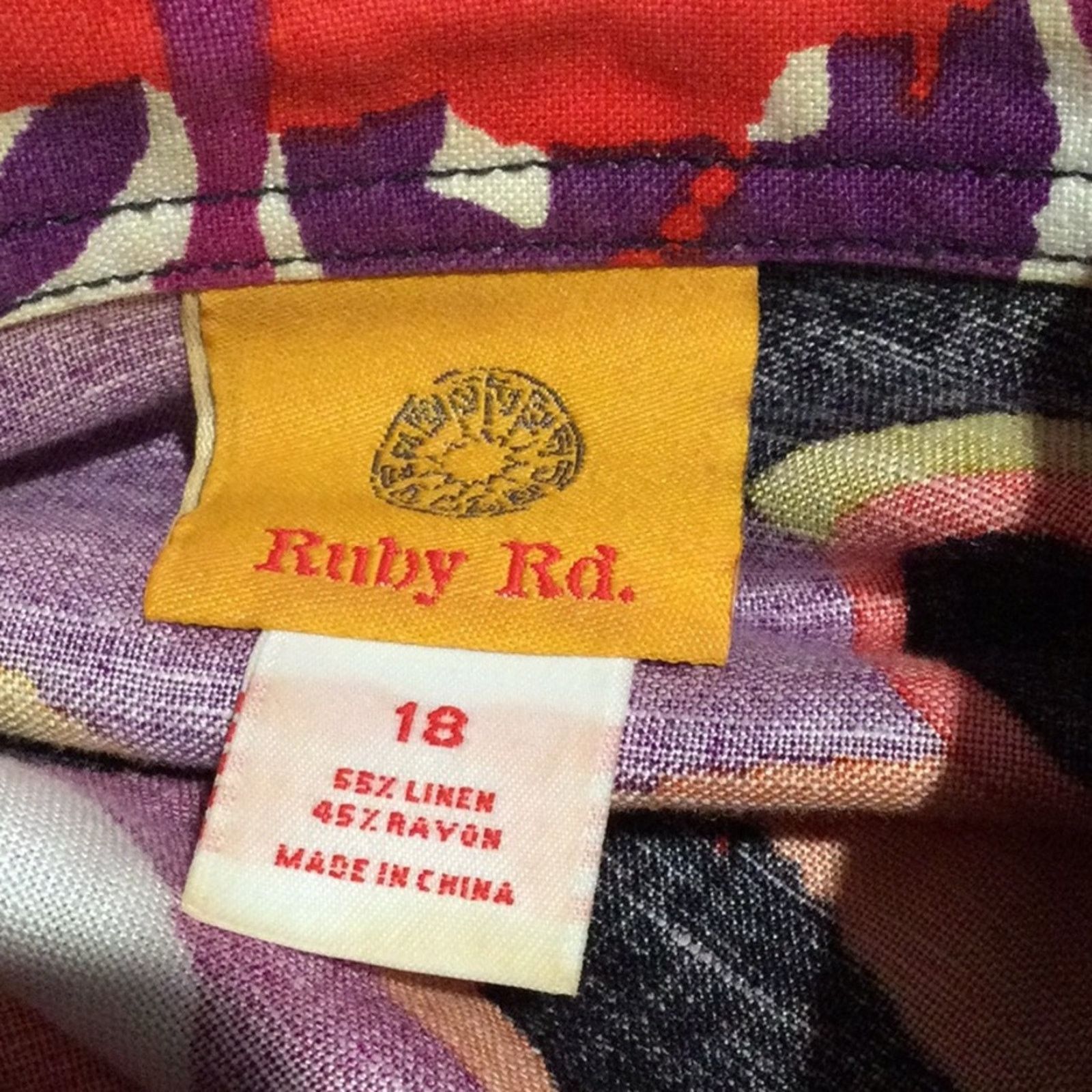 Other Ruby Rd Multicolor Button Front Pockets Linen Blend Shirt 18 Size XXL / US 16-18 / IT 52-54 - 11 Thumbnail