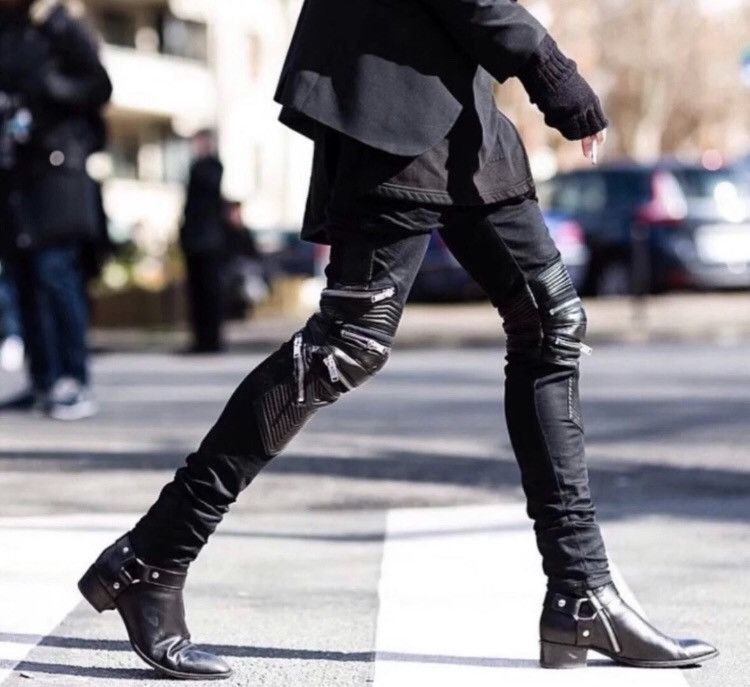 Saint Laurent Paris Saint Laurent SLP Paris Split Leather Motorcycle Jeans Size US 30 / EU 46 - 9 Thumbnail