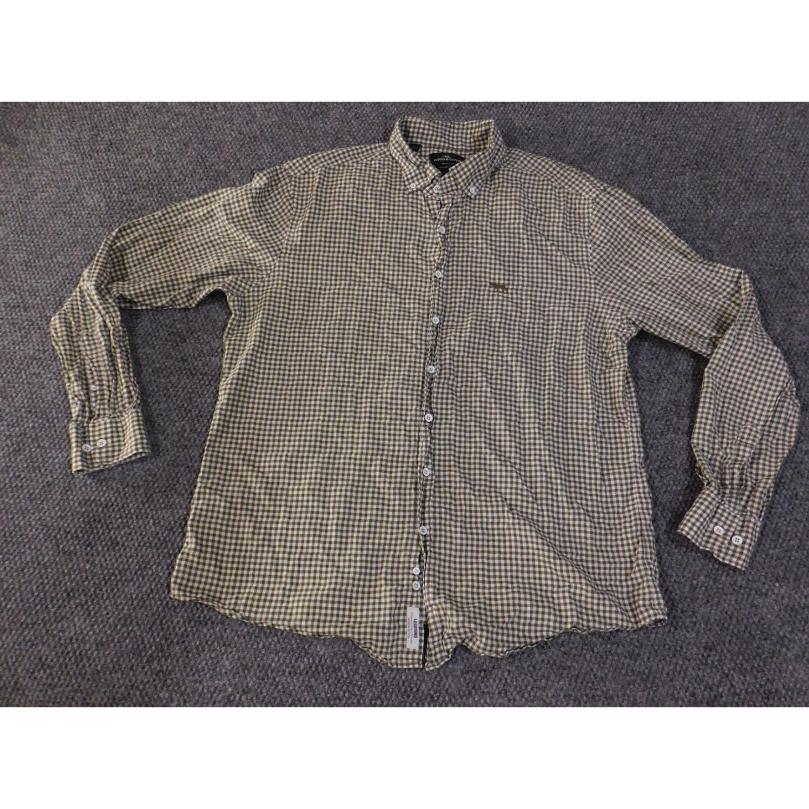 Rodd & Gunn Rodd & Gunn Shirt Mens 2XL Green Gingham Button-Down Italian Fabric Long Sleeve Size US XXL / EU 58 / 5 - 4 Thumbnail