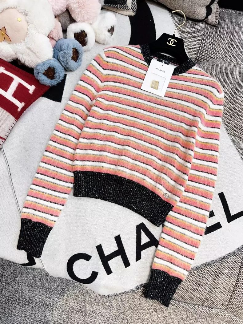 Chanel Chanel 22A colorful striped tassel wool knitted sweater Size XXS / US 00 / IT 34 - 3 Thumbnail