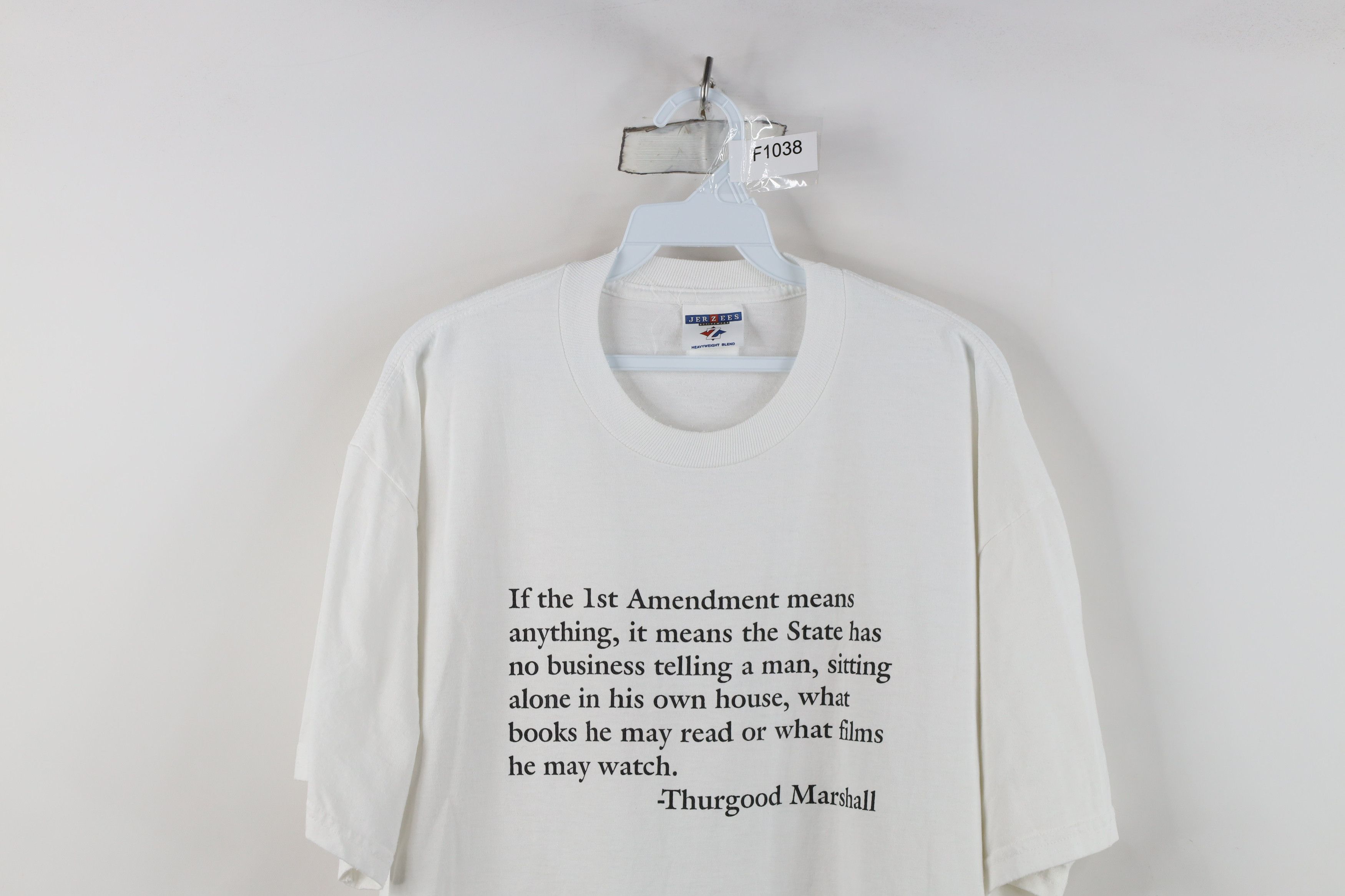 Vintage Vintage 90s 1st Amendment Thurgood Marshall T-Shirt White Size US XXL / EU 58 / 5 - 2 Thumbnail