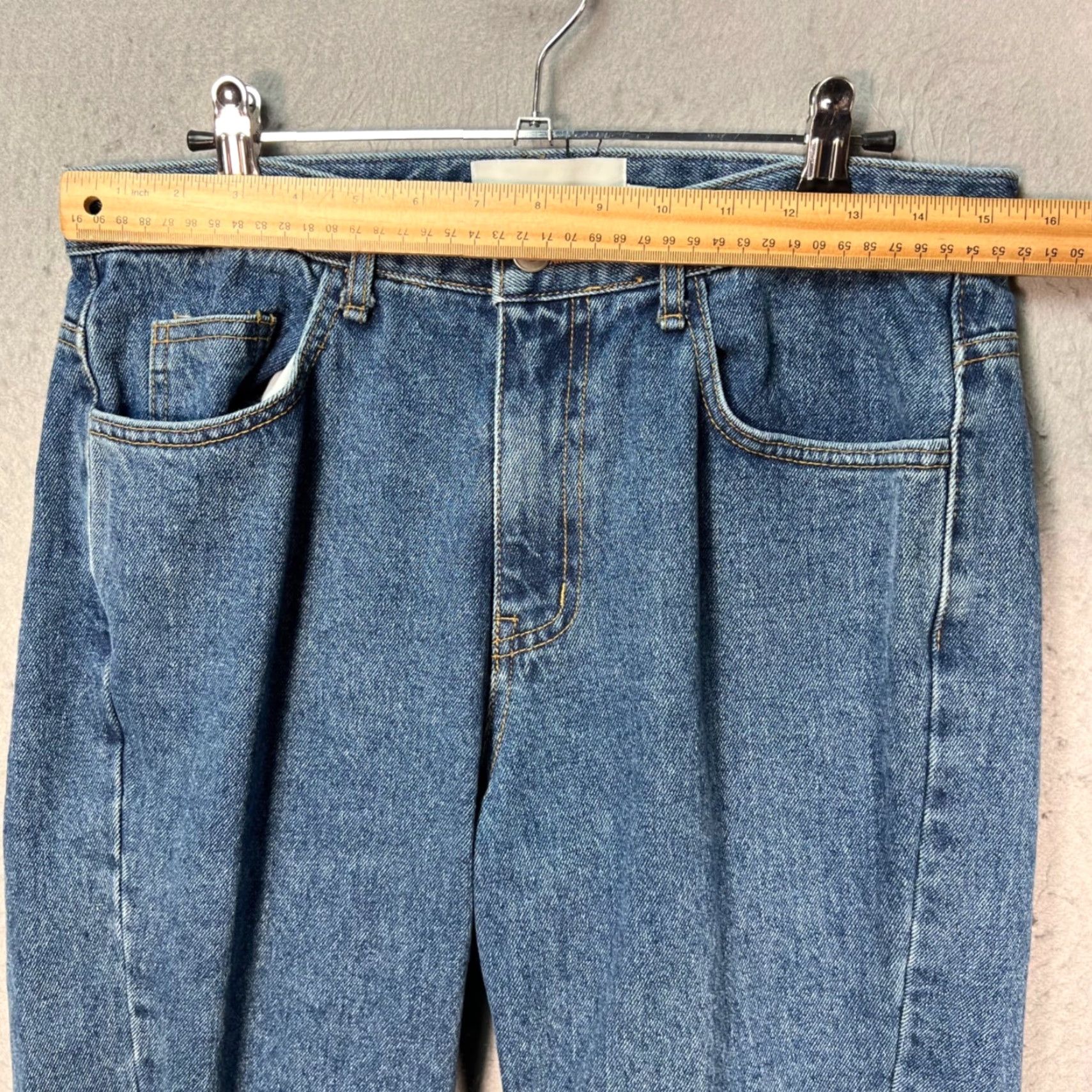 Olive Olive Womens Medium Blue High-Waisted Straight Denim Jeans w/ Raw Hem Size 32" / US 10 / IT 46 - 5 Thumbnail