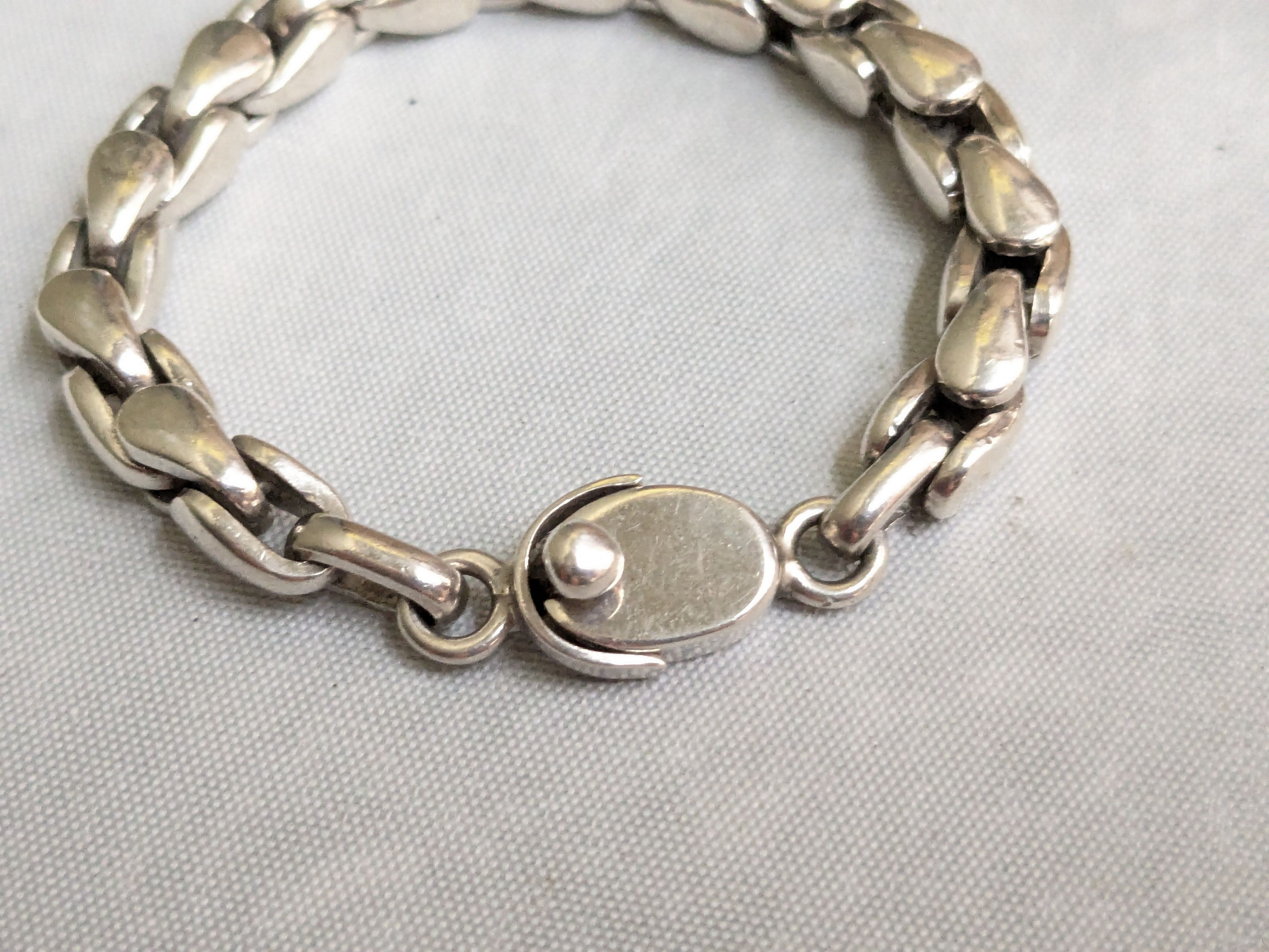 Jewelry Vintage Sterling Silver Bracelet Box Link Wheat Foxtail 6.5" Size ONE SIZE - 4 Thumbnail