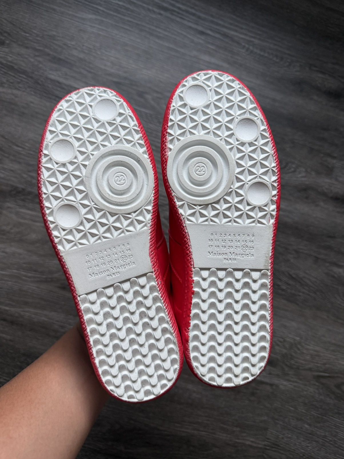 Maison Margiela Maison Margiela Red Rubberized Patent Leather GAT Trainers Size US 7 / IT 37 - 6 Thumbnail