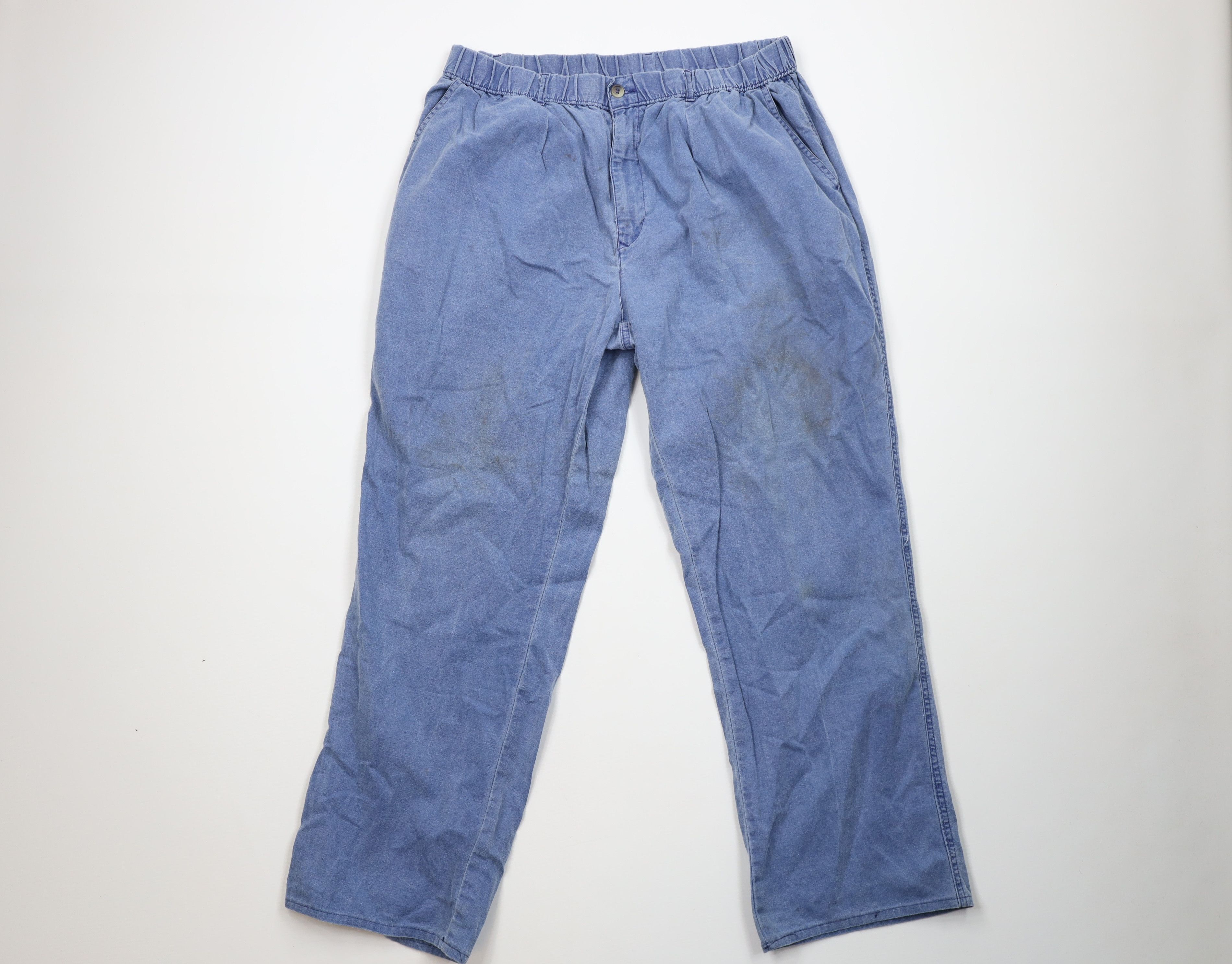 Izod Vintage 80s 90s Izod Stonewash Pigment Dye Wide Leg Pants Size US 36 / EU 52 - 1 Thumbnail